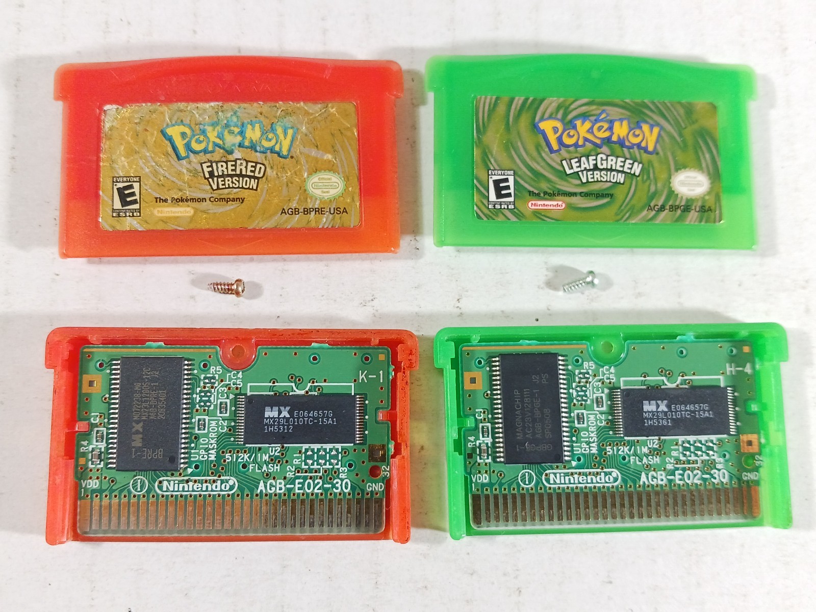 Pokemon FireRed LeafGreen Authentic RPG Lot Nintendo Game Boy Advance Set Green