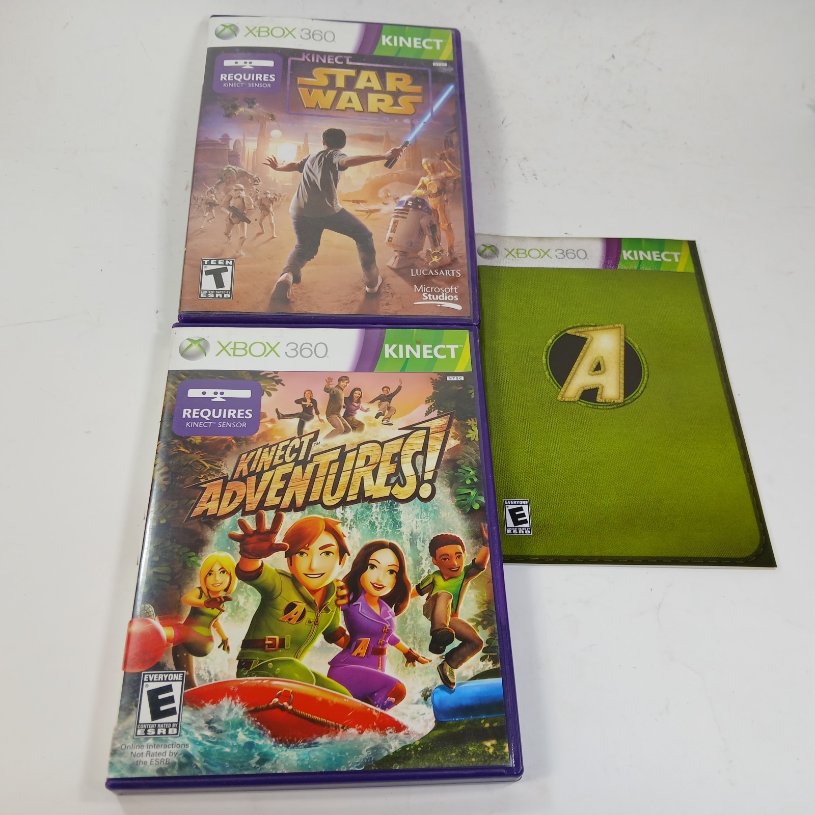 Kinect Star Wars & Kinect Adventures (Microsoft Xbox 360) Lot of 2 Games