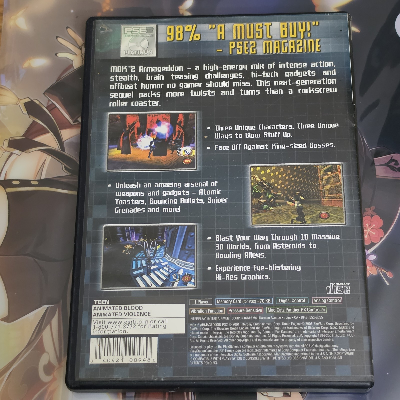 2001 (Manual Included) MDK2 Armageddon Maxed Out Fully Loaded 3D Action PS2
