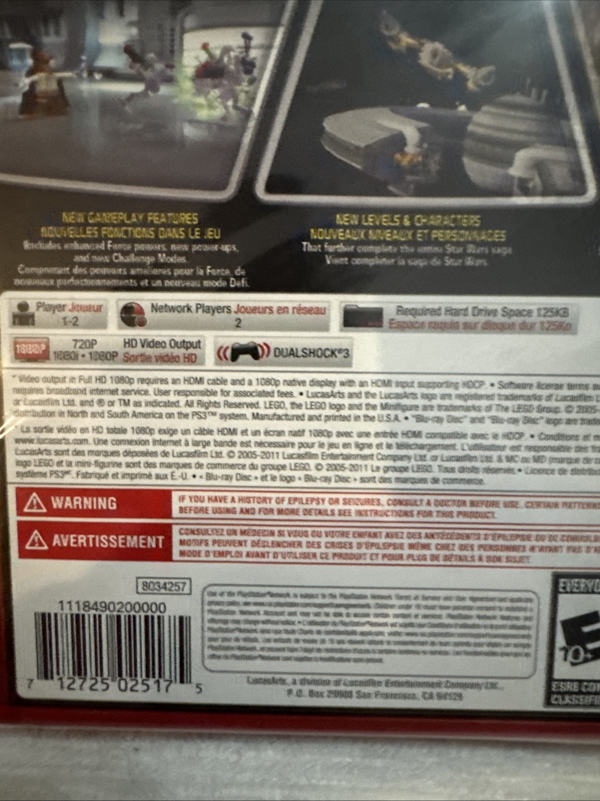 LEGO Star Wars: The Complete Saga Sony PlayStation 3 English Spanish Version New