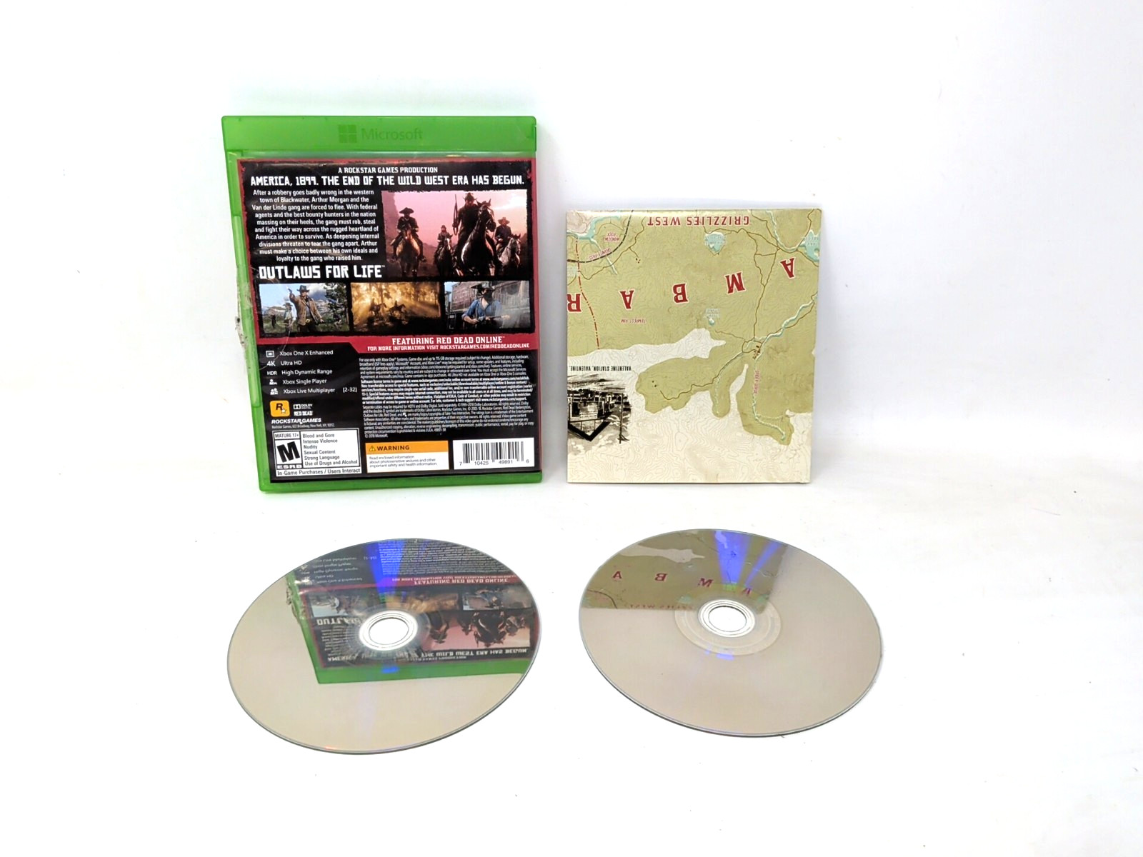 Red Dead Redemption II 2 Microsoft Xbox One 2018, Rockstar) Complete, CIB MAP