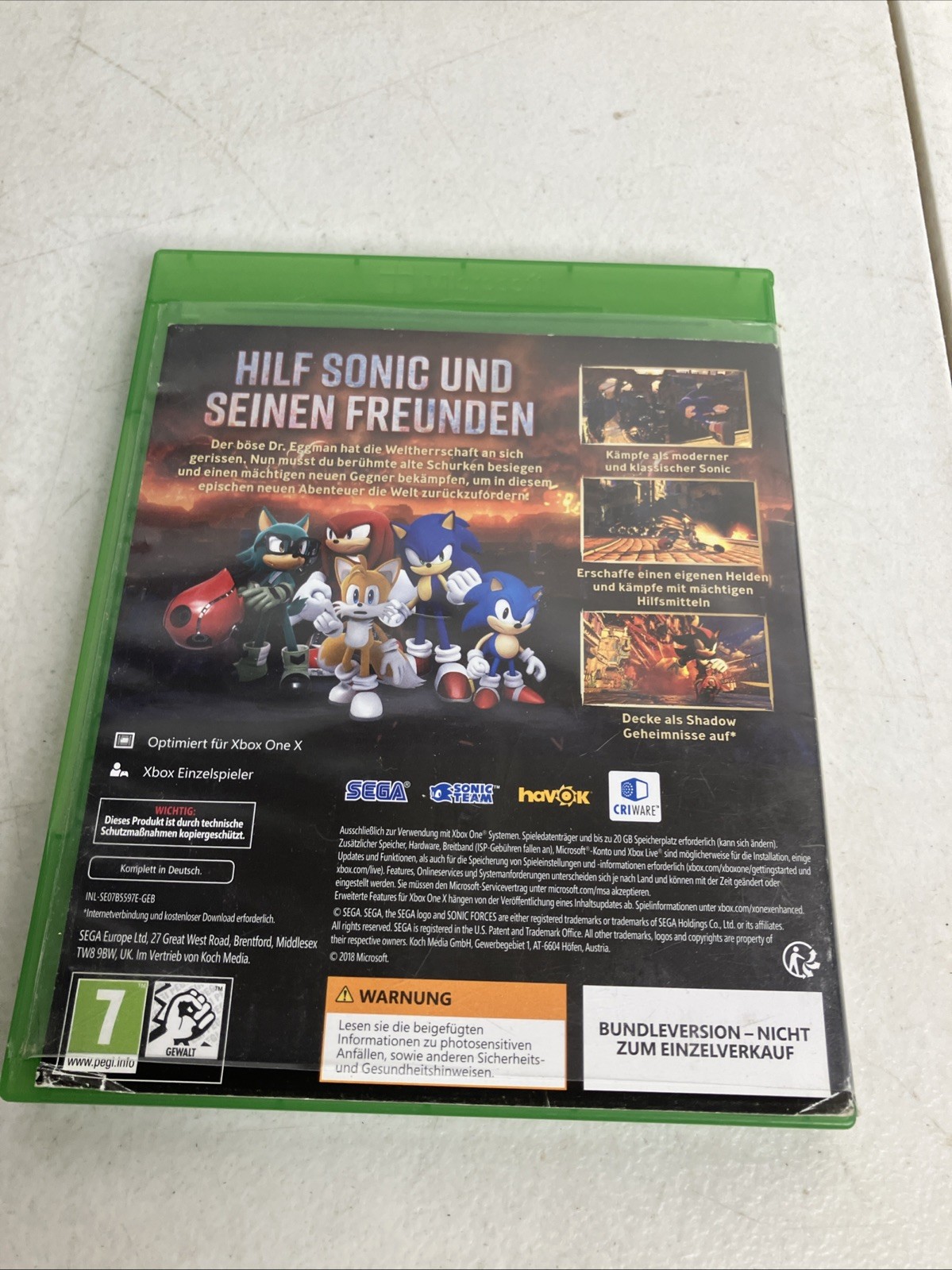Sonic Forces Bonus Edition USK 6 Microsoft Xbox One 2017 German Complete Rare