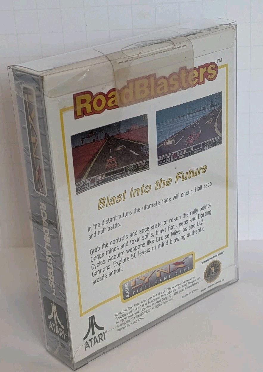 RoadBlasters Atari Lynx CIB Complete Tested Works Partial Seal Hang Tag Reg Card