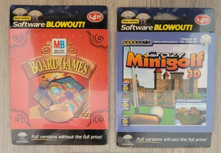 Gamesoft PC Game Lot (Crazy Minigolf 3D, Milton Bradly Board Games)