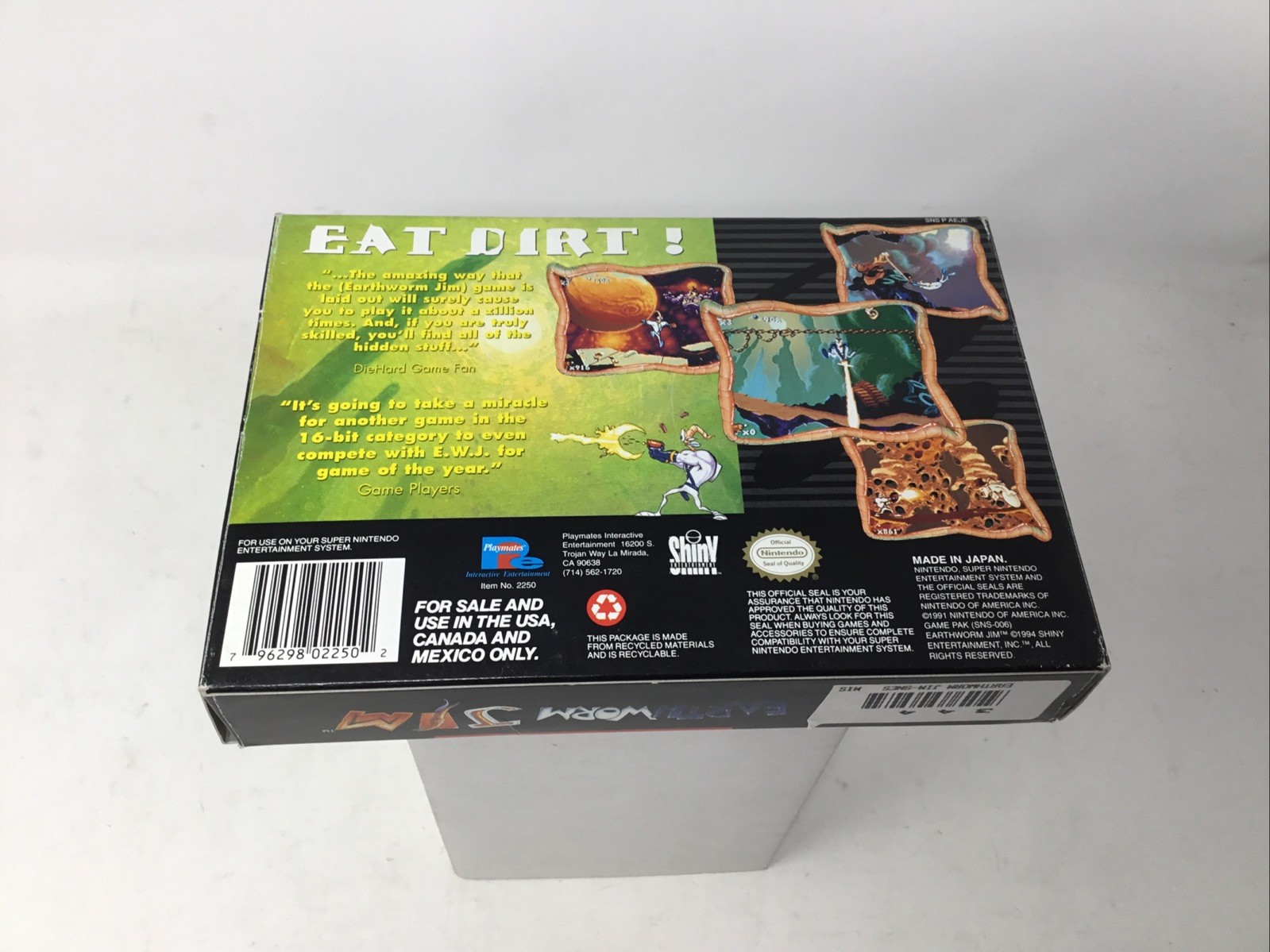 AUTHENTIC Earthworm Jim Untested! (Super Nintendo SNES) In Box No Booklet