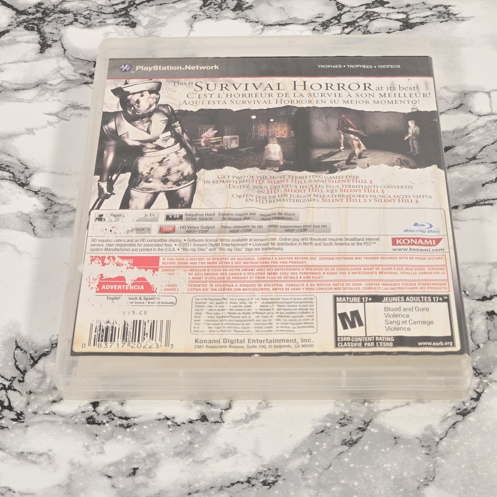 Silent Hill HD Collection (Sony PlayStation 3 PS3, 2012) — (HAS WATER DAMAGE)