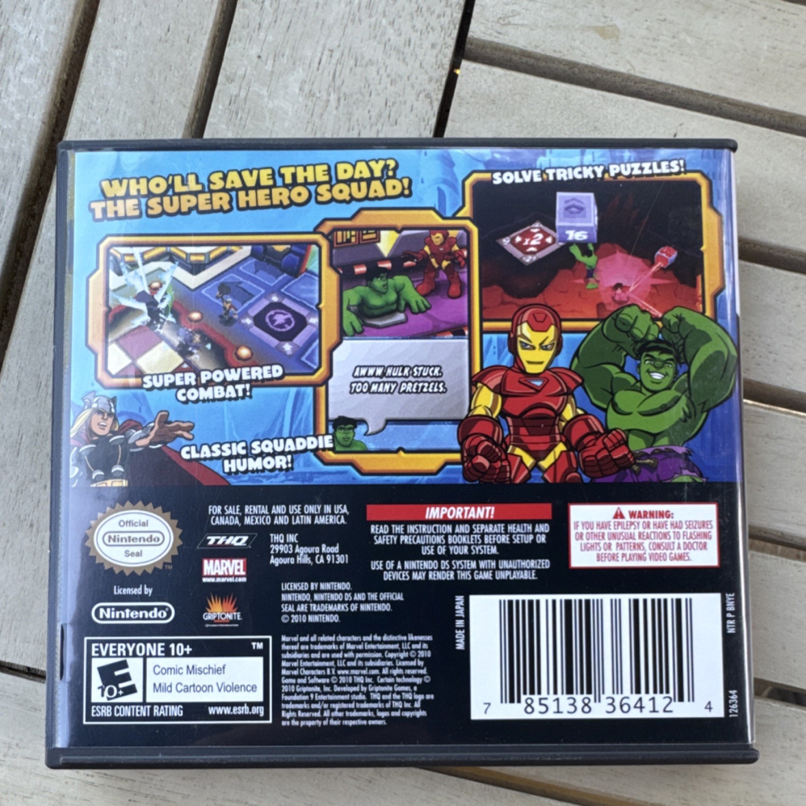 THQ Marvel Super Hero Squad Infinity Gauntlet Nintendo DS 2010 E10+ NTSC Manual