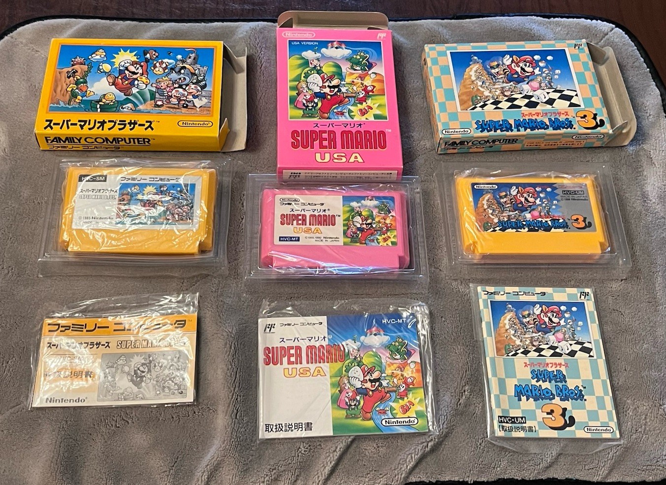 NES Nintendo Famicom Japan Super Mario Bros 1 2 3 SET Complete in Box