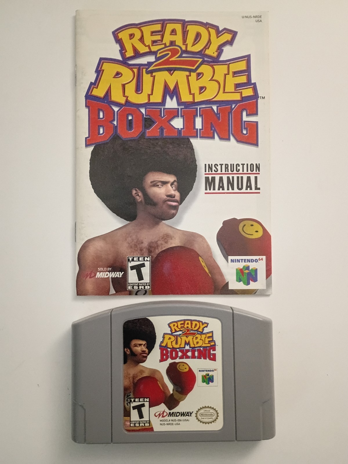READY TO RUMBLE N64 Nintendo 64 Tested 🔵 BOXING MIDWAY CARTRIDGE & MANUAL RARE