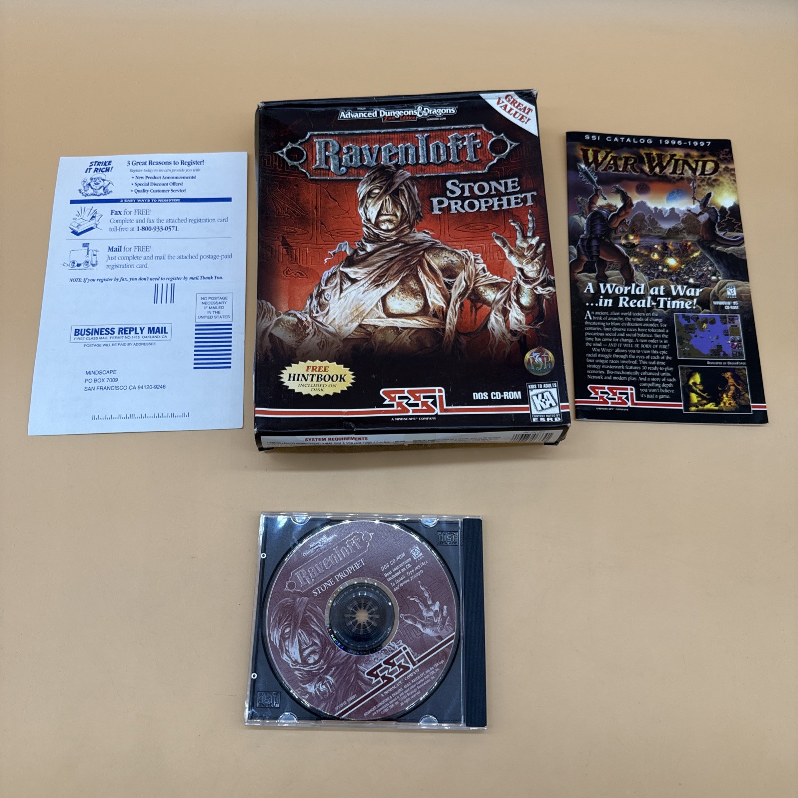Advanced Dungeons and Dragons Ravenloft Stone Prophet CD DOS PC Big Box READ!