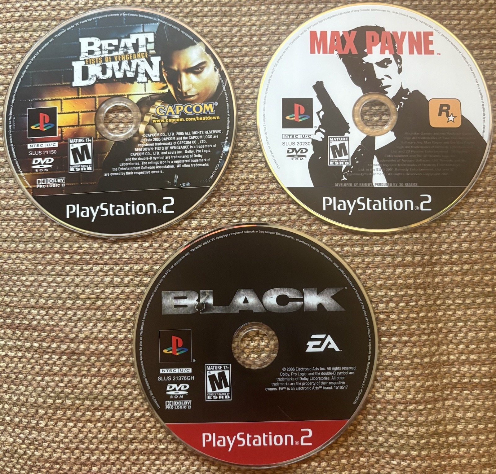 Ps2 Crime Games (Black, Max Payne, Beat Down)