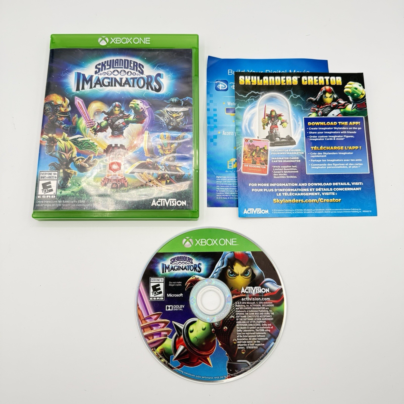 Skylanders Imaginators (Microsoft Xbox One, 2016) Game Disc W/Inserts & Case