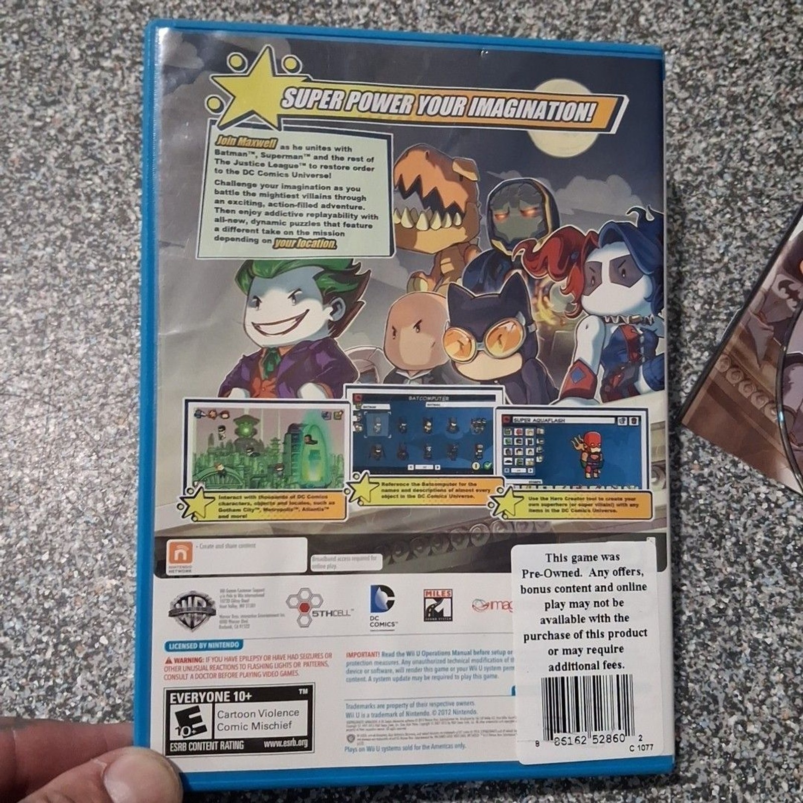 Scribblenauts Unmasked Wii U Complete CIB DC Comics Adventure Tested Working