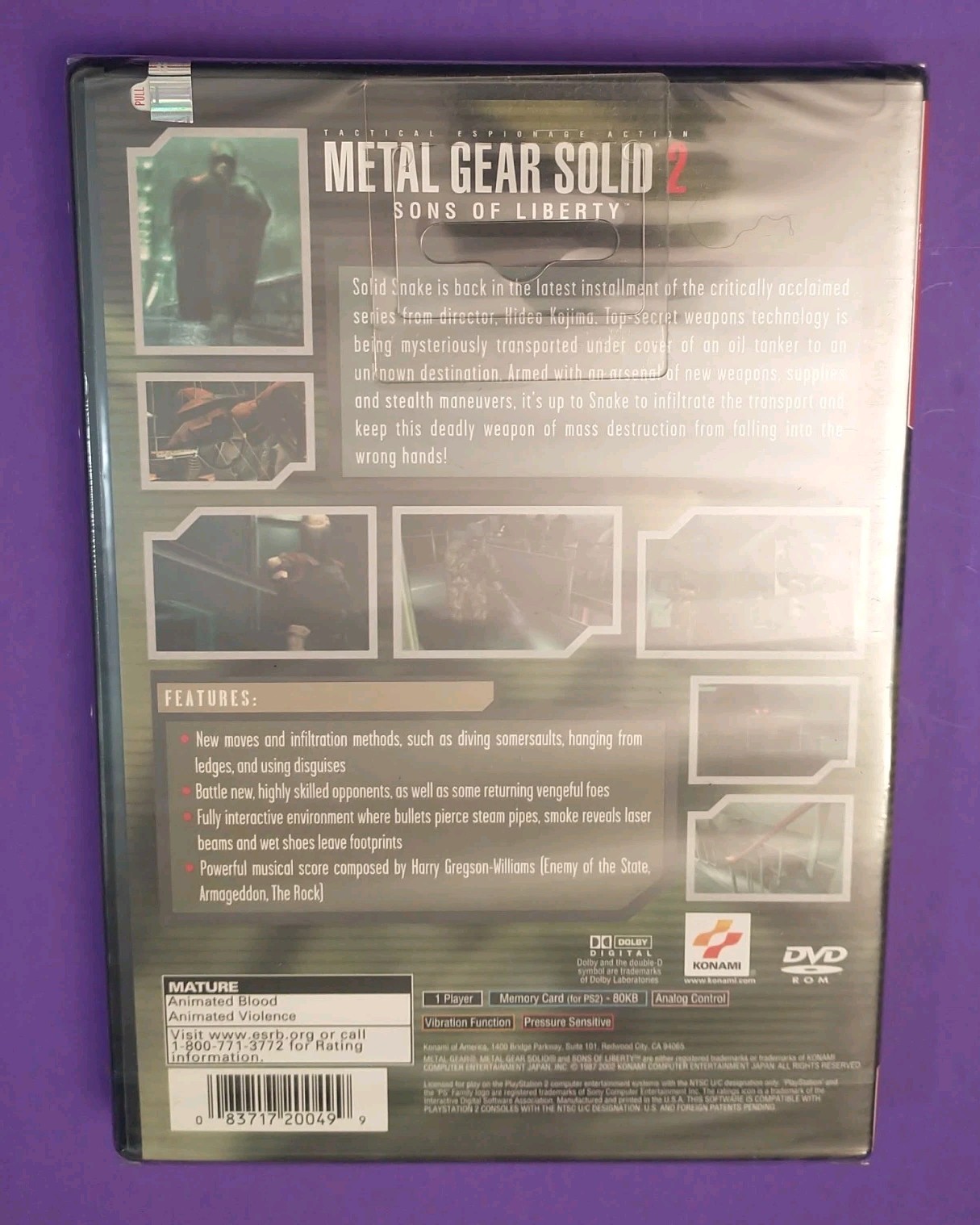 SEALED Metal Gear Solid 2 Greatest Hits (Sony PS2) Protective Case SAFE SHIPPING