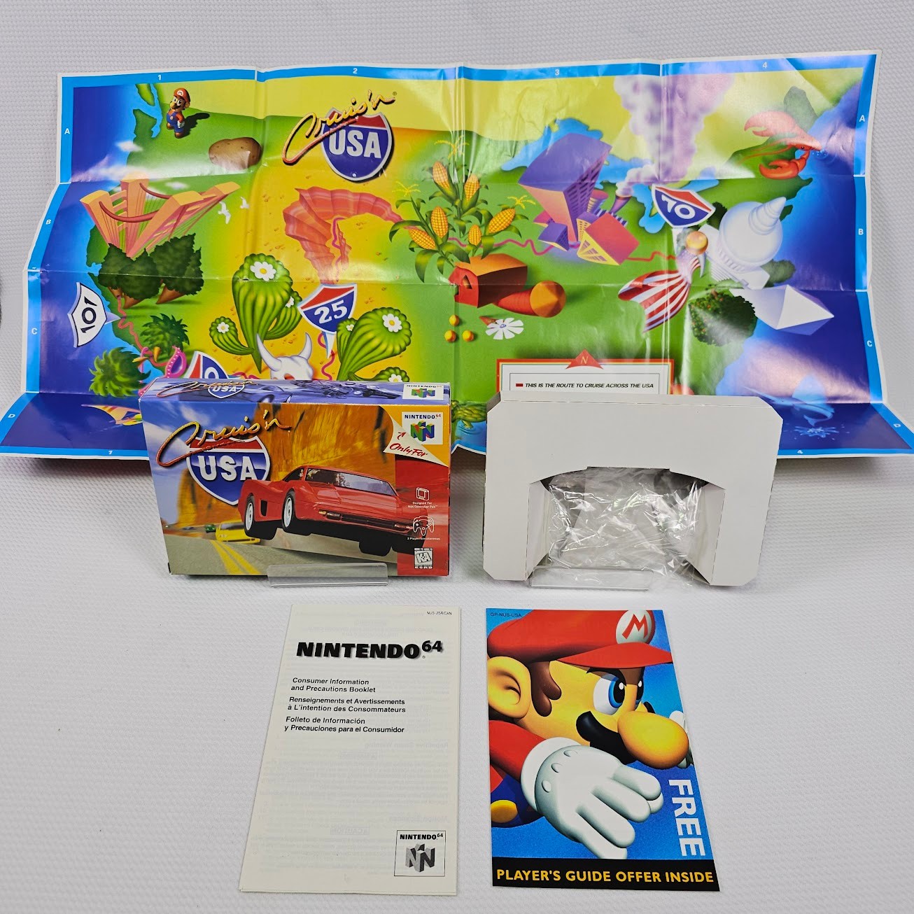 Cruis’n USA (Nintendo 64, N64 1996) – Box, Manual, and Inserts – No Game