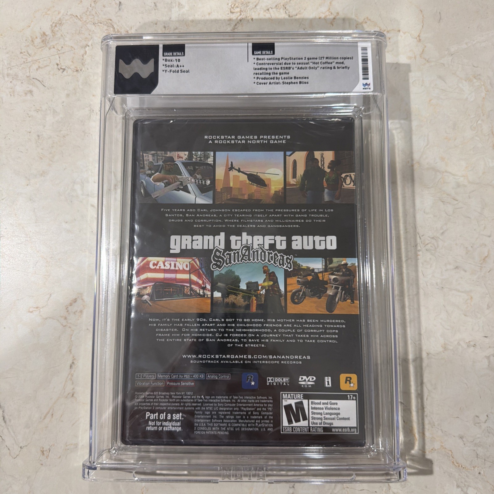 NEW Sealed GRADED, WATA 10 A++ Grand Theft Auto San Andreas PS2 2004 TOP POP