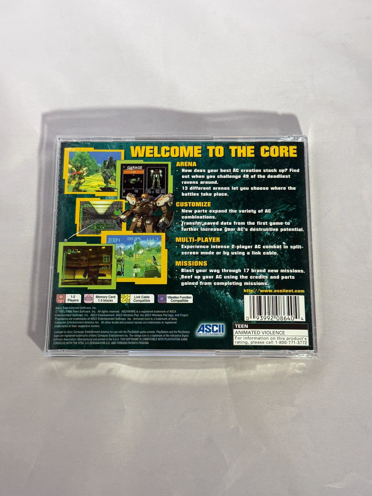 PlayStation 1 Armored Core Project Phantasma Box + Manual Only