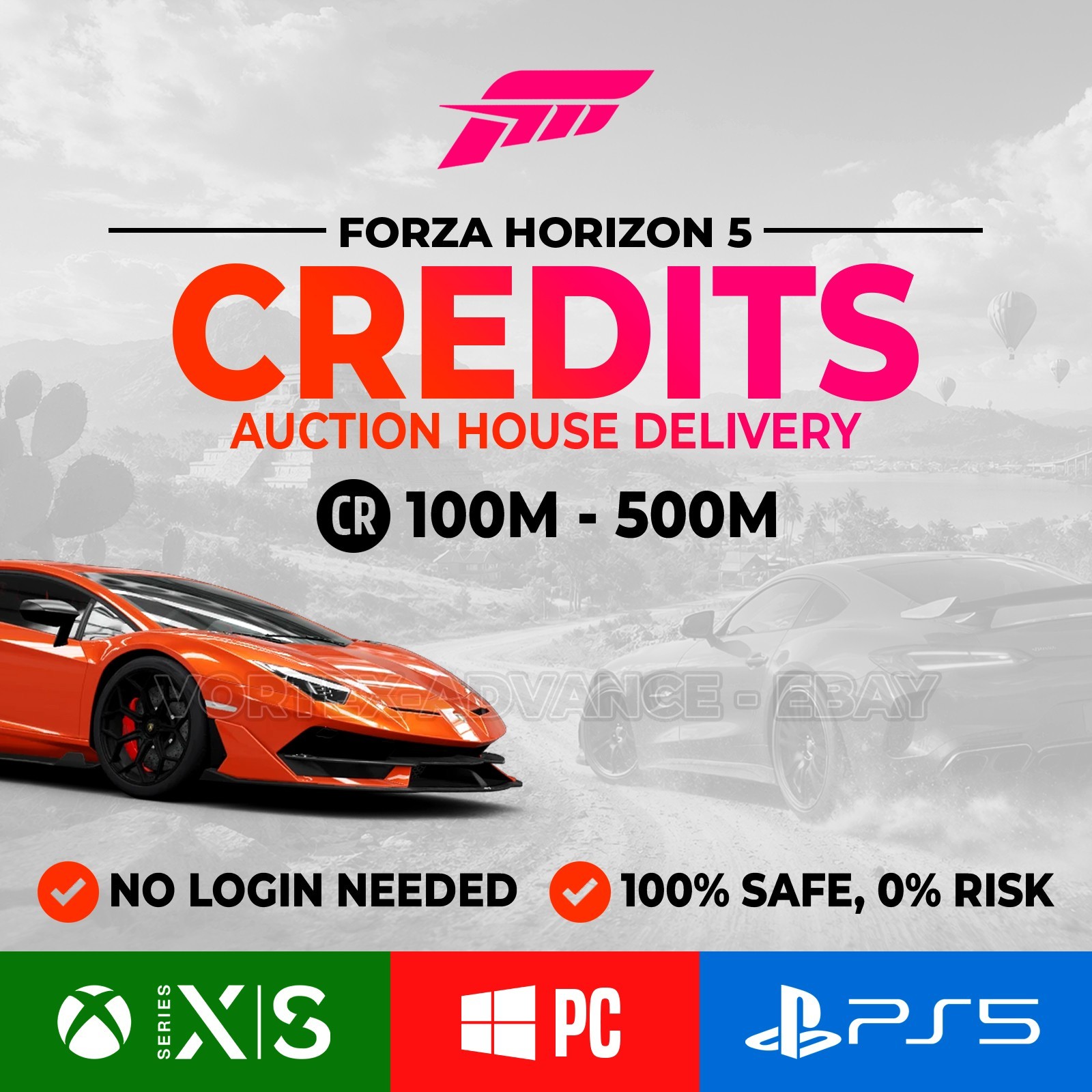 Forza Horizon 5 CR 💰100M-500M💰CREDITS💰 PS5 | Xbox | PC