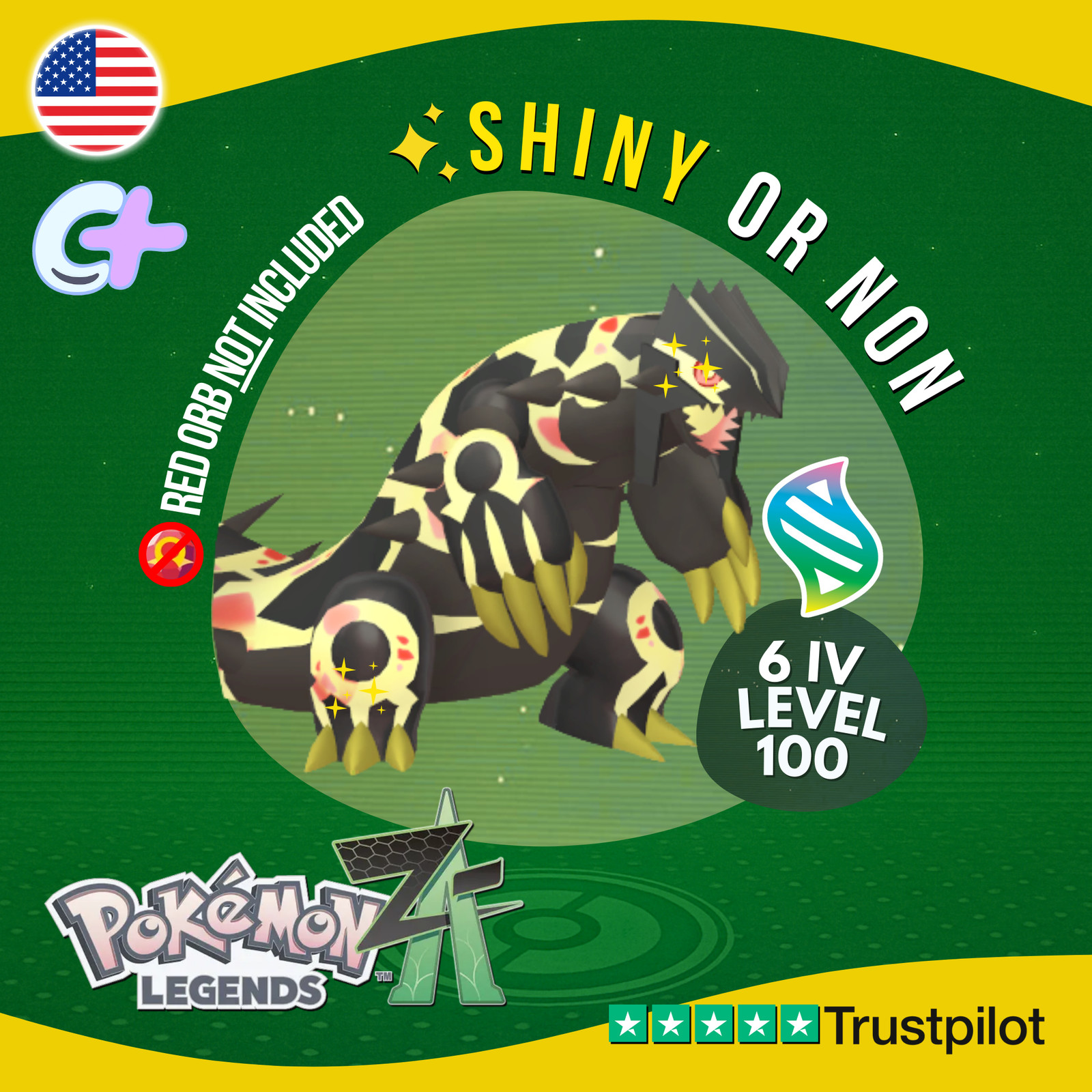 Mega Groudon Shiny or Non Shiny ✨ 6 IV Pokémon Legends Z-A Battle Ready ZA Z A