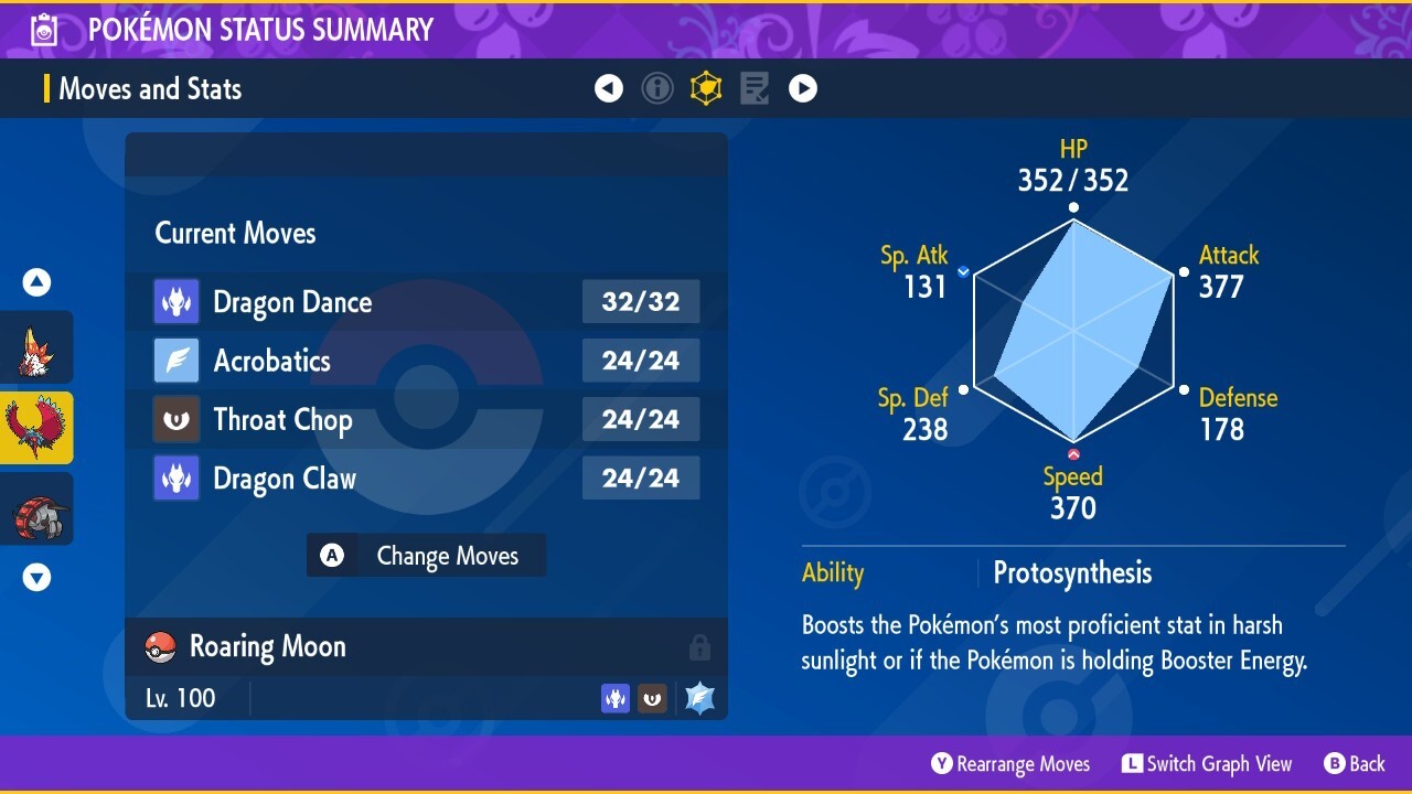 Shiny 6IV XXXL EV Trained Jolly Roaring Moon Pokemon Scarlet/Violet