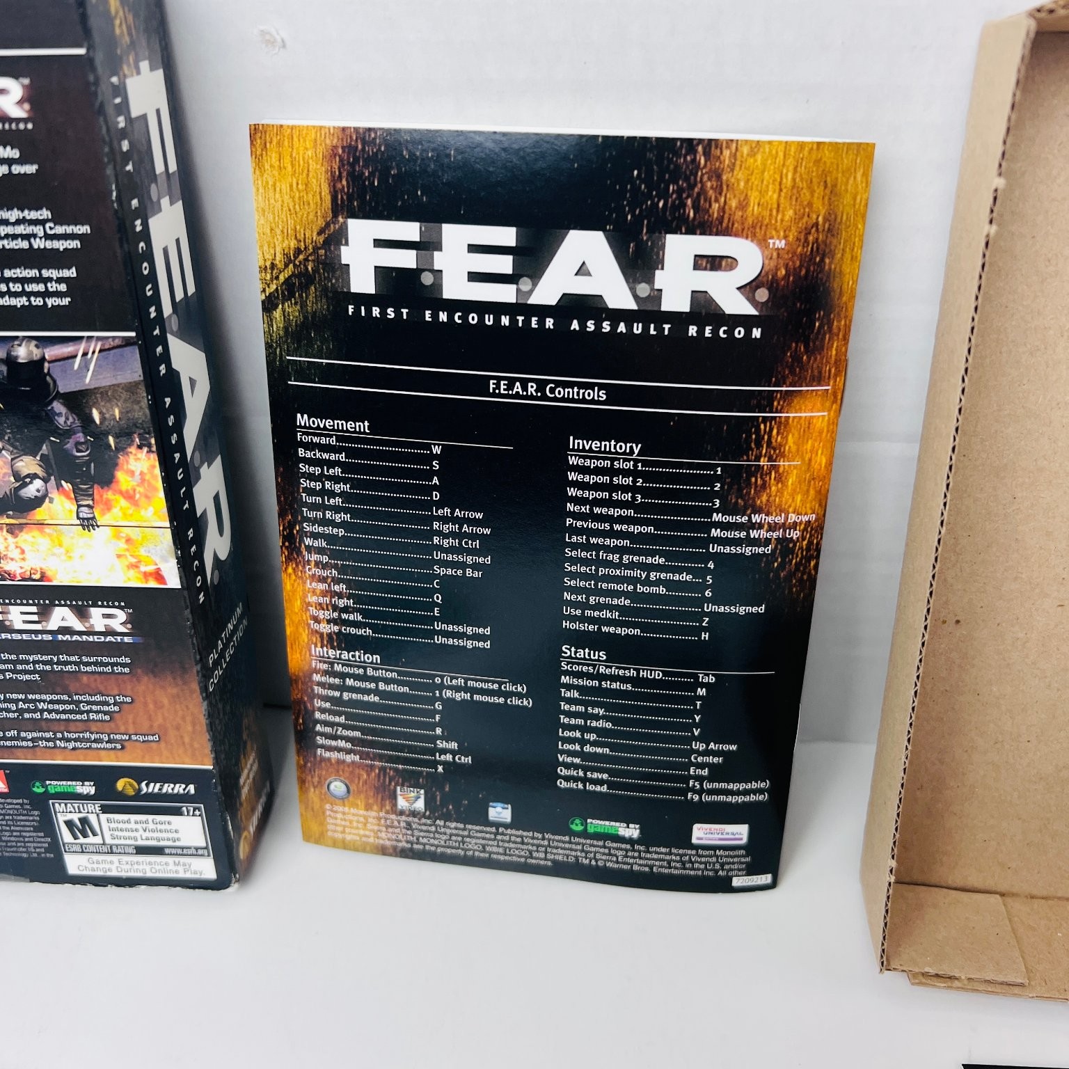 F.E.A.R. Platinum Collection PC Video Game Shooter Horror With Manual and Key