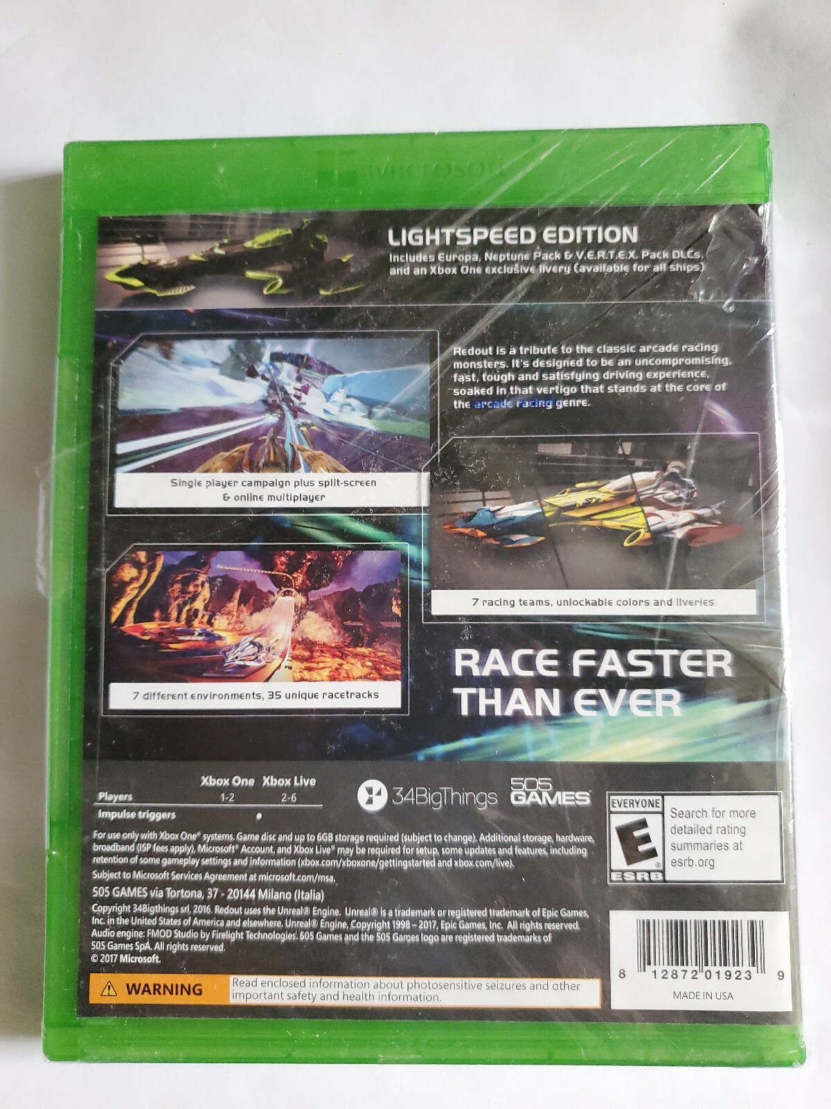 Sealed Redout Lightspeed Edition (Microsoft Xbox One XB1) USA SHIPS FREE