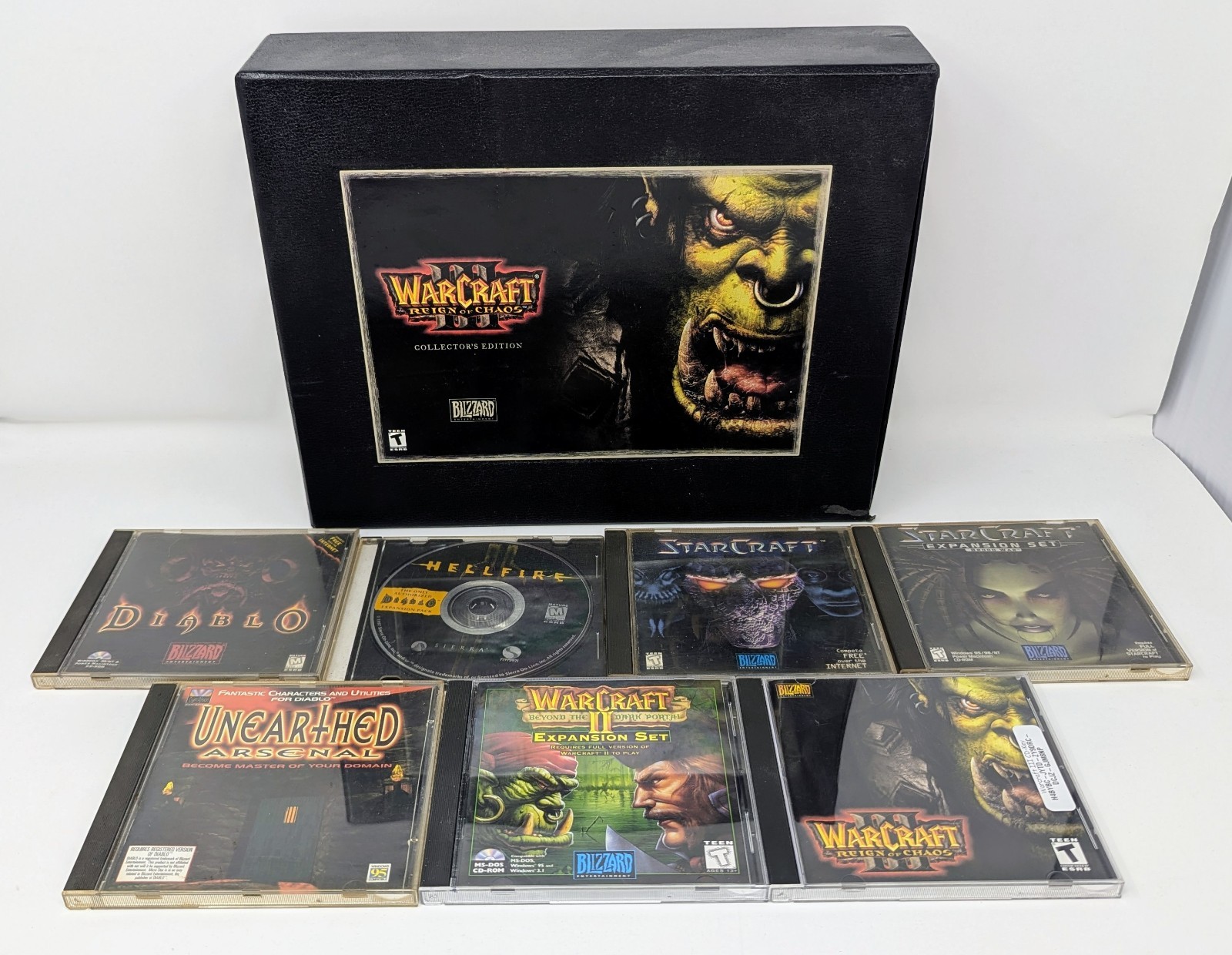 Blizzard 7 PC Game Lot – Diablo, Hellfire, Unearthed Arsenal, StarCraft & More!