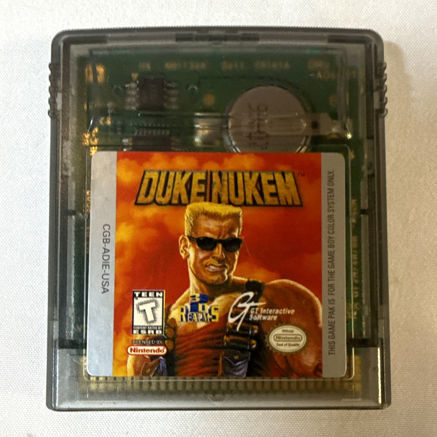 Duke Nukem Nintendo Game Boy Color GBC Game Cartridge Manual Case 1998 Works