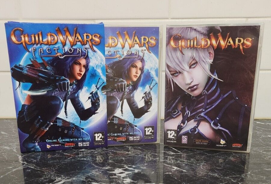 Vintage PC RPG Games Guild Wars & Factions CD Rom Role Playing Game 2006-07 VGC