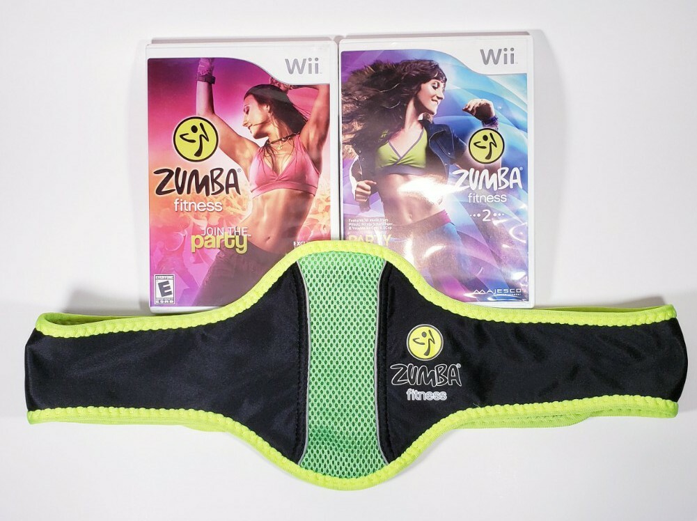 Zumba Fitness 1 and 2 Games & Zumba Belt Bundle (Nintendo Wii) Free Shipping
