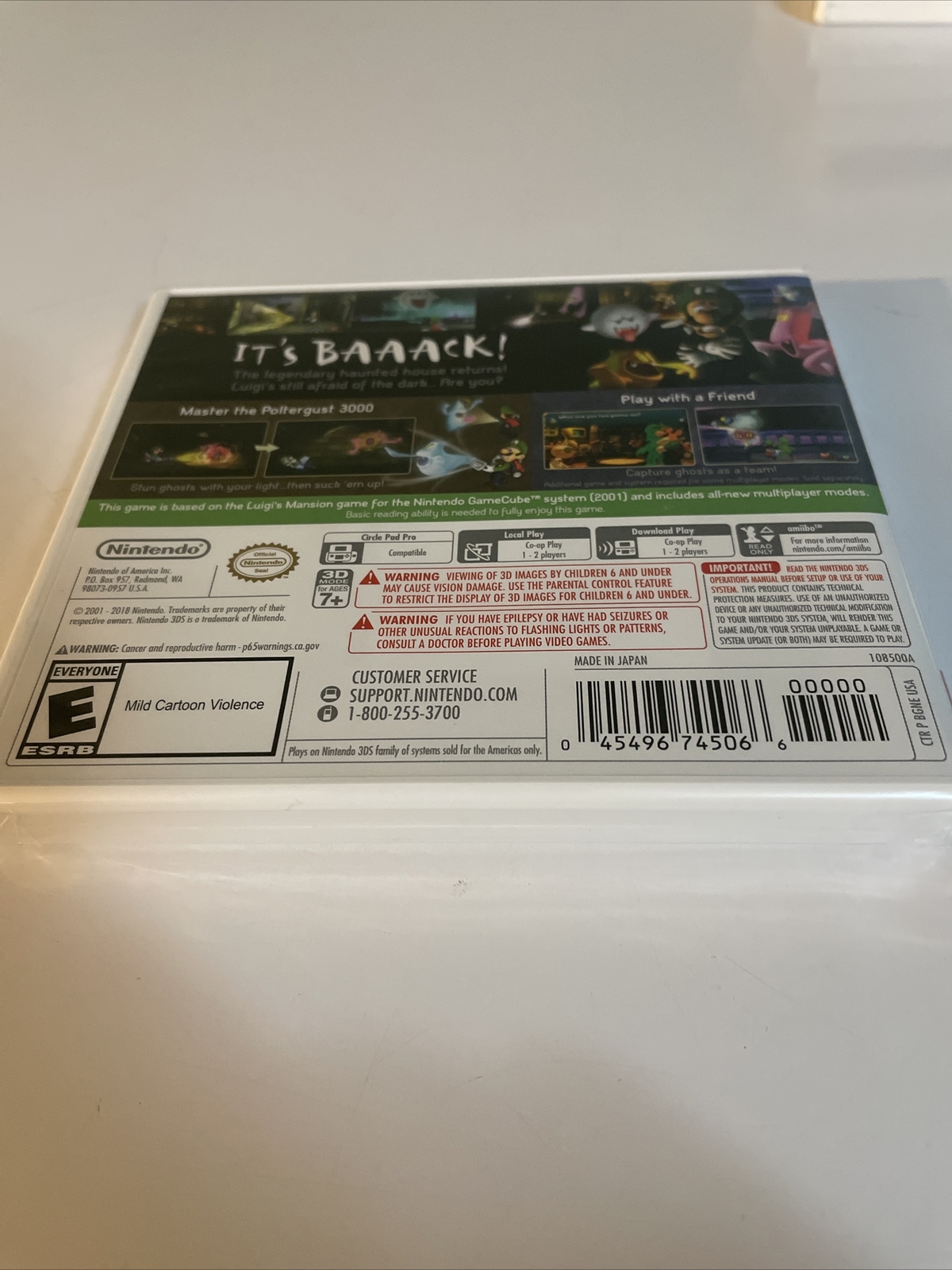 Luigi’s Mansion – Nintendo 3DS – Brand New/Sealed – US Version – Ships Boxed