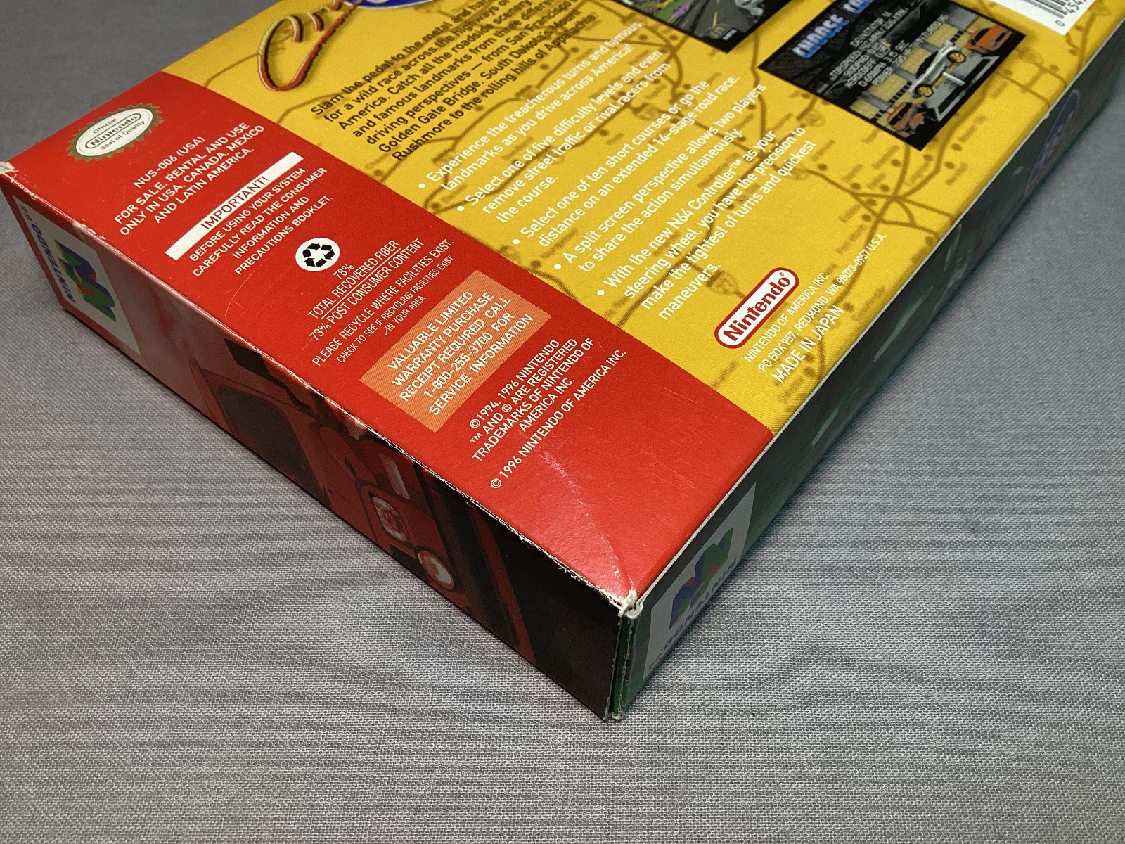Cruis’n USA N64 – Nintendo 64 (1996) Complete In Box CIB