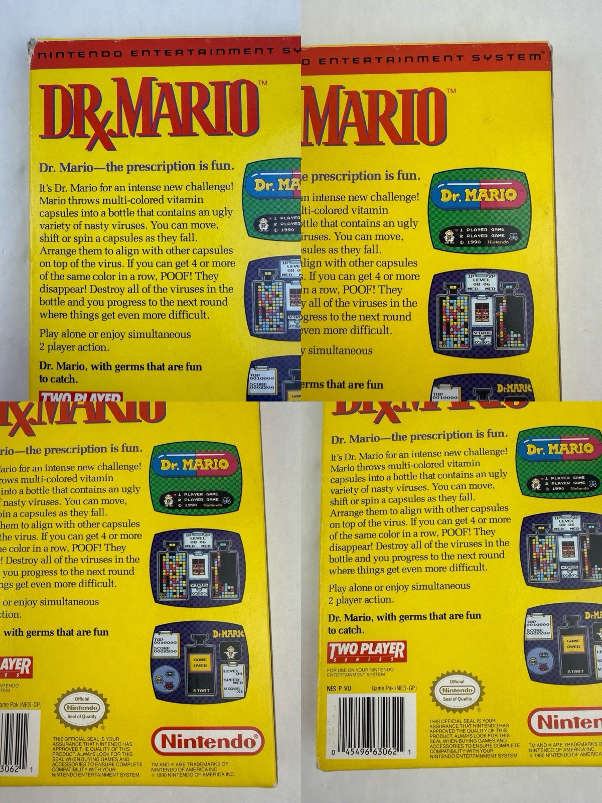 Dr. Mario (Nintendo NES, 1990) CIB, Complete in Box W/ Manual Tested & Working
