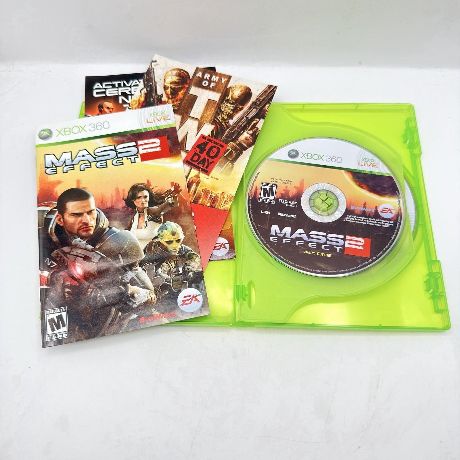 Xbox 360 Gears Of War 2 Battlefield BC2 Mass Effect 2 COD MW2 Lot Of 4 Games