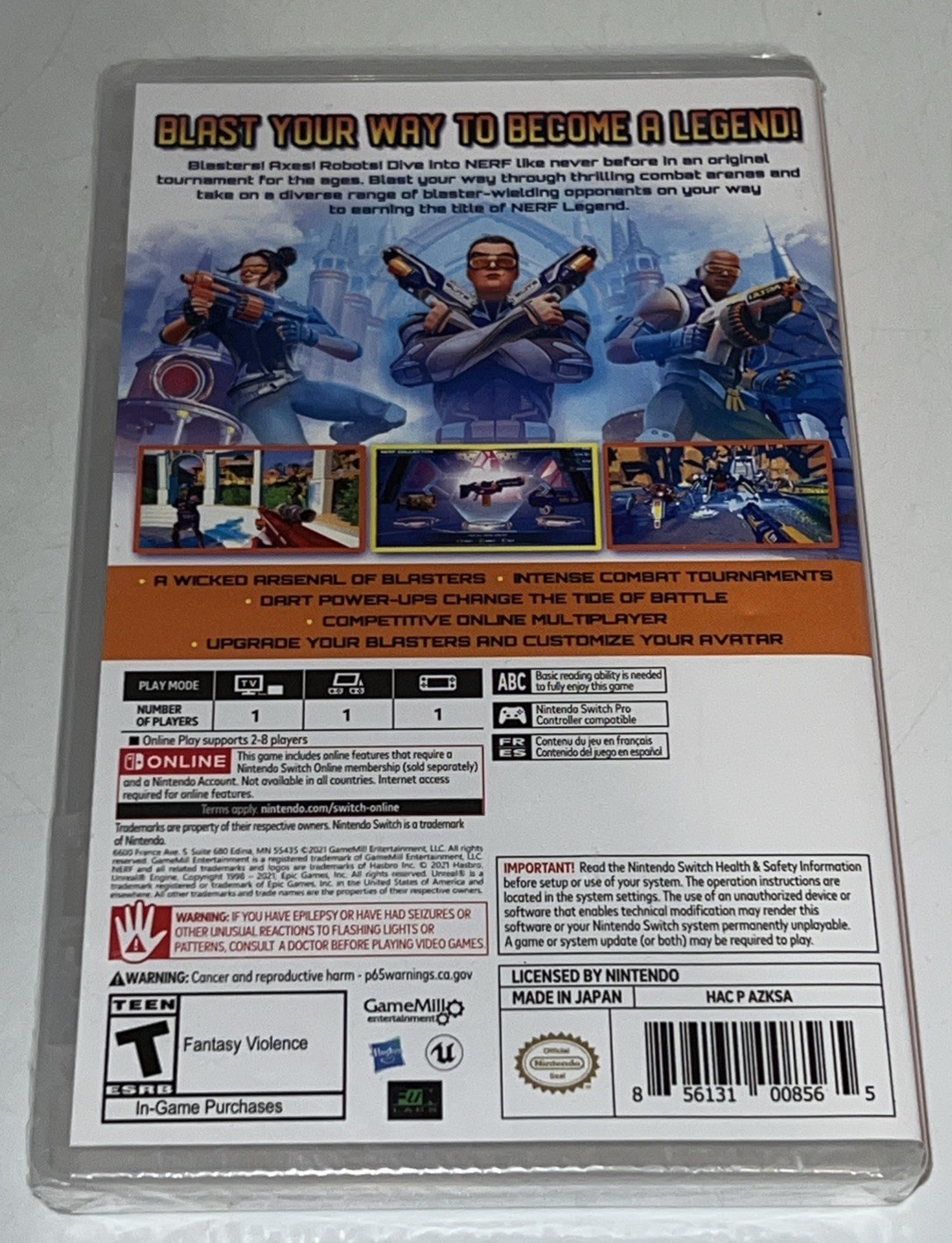 NERF LEGENDS (Nintendo Switch) Game Mill Entertainment – New & Sealed