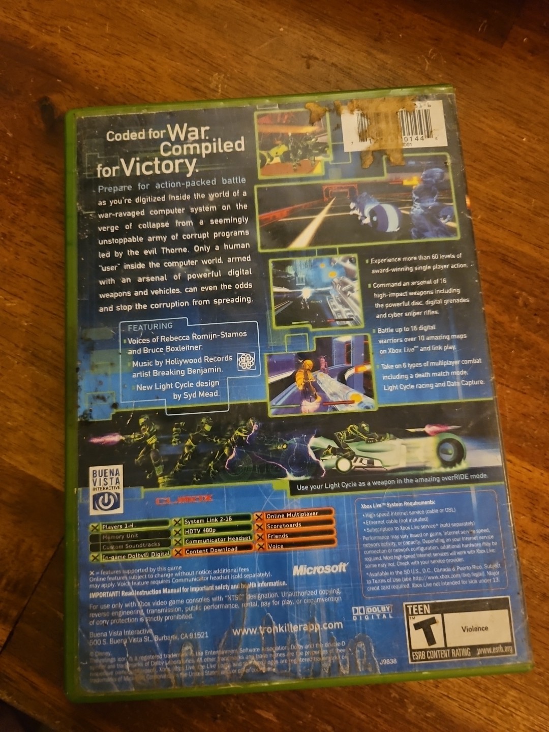 Tron 2.0: Killer App (Microsoft Xbox Original 2004) Complete Tested Working