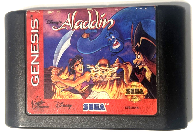 Disney’s Aladdin Sega Genesis Authentic Cartridge Tested Working
