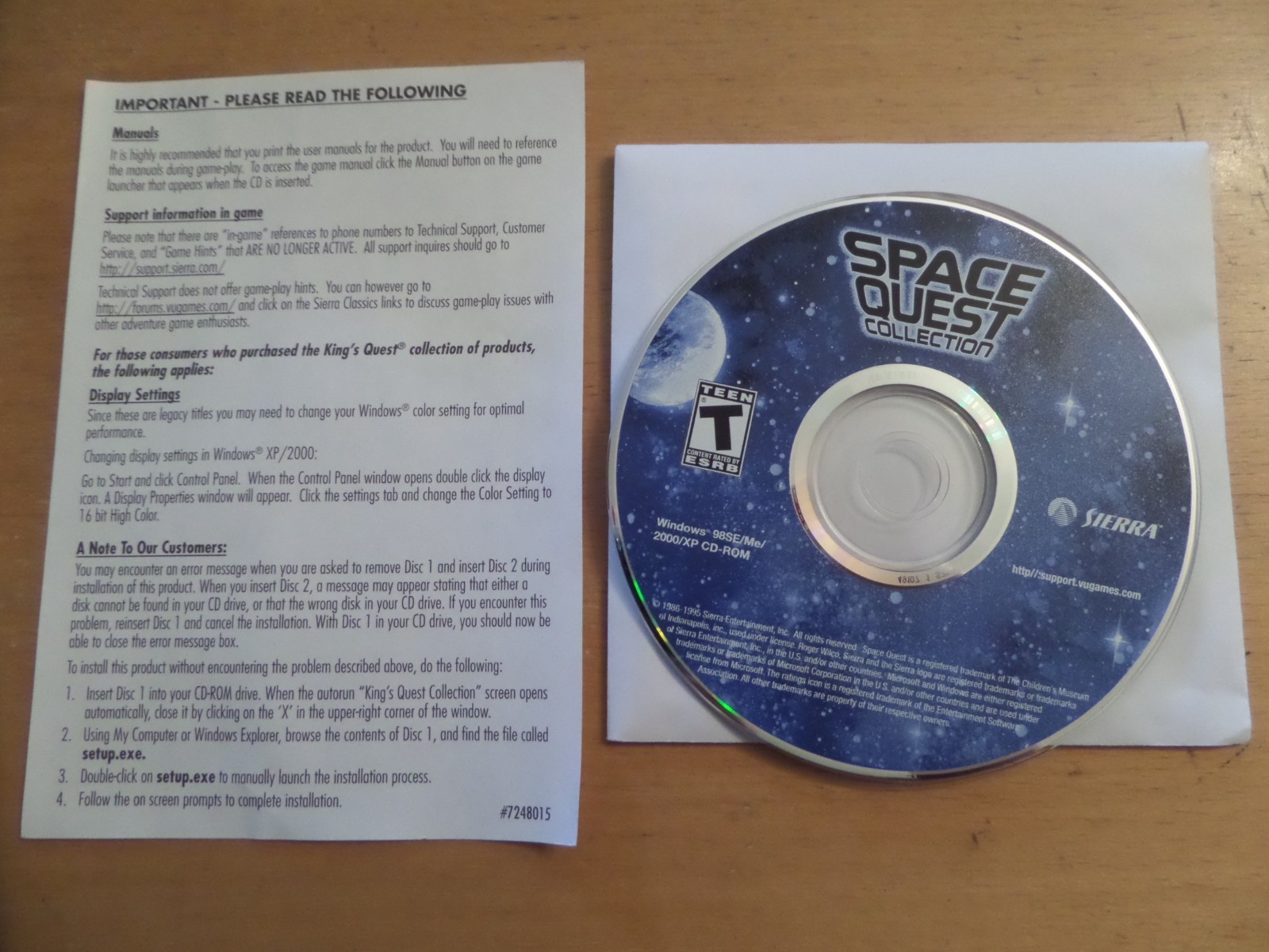 SPACE QUEST Collection 6 Complete Games + Box PC Windows 98SEME2000XP
