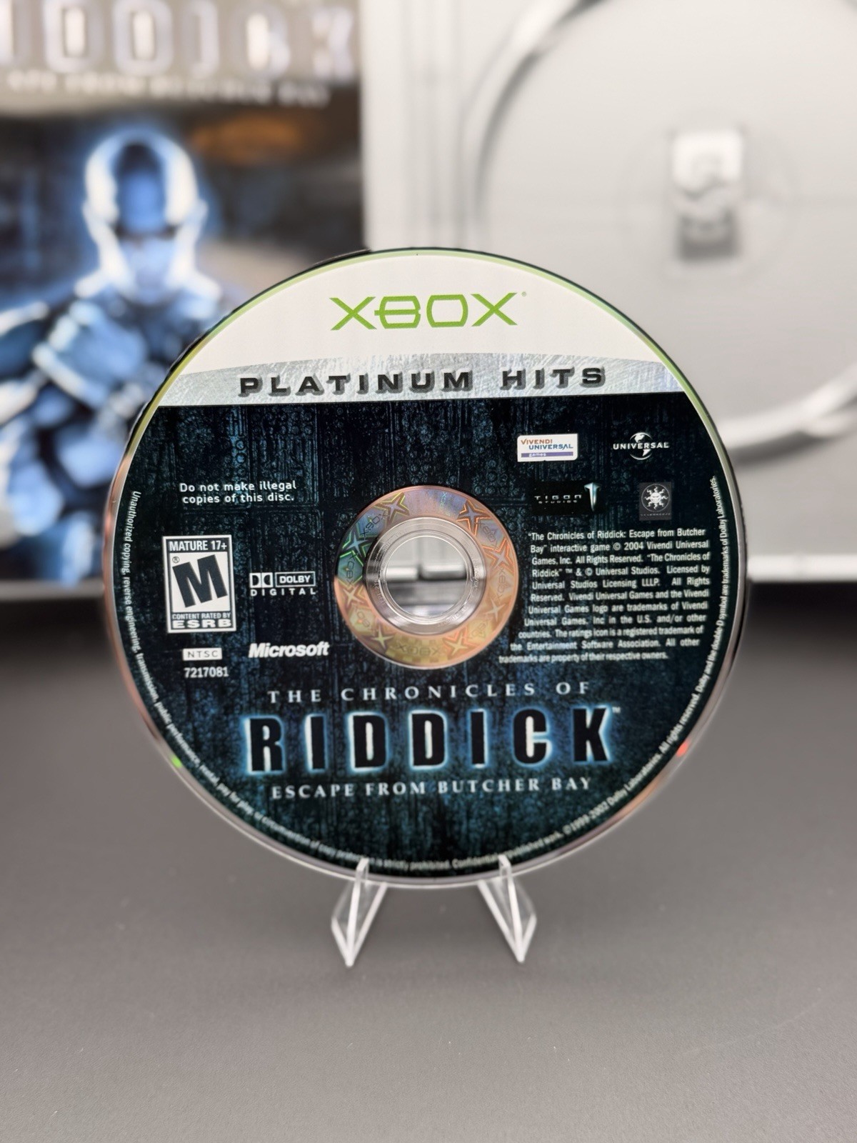 The Chronicles of Riddick: Escape From Butcher Bay Platinum Hits Xbox CIB Tested