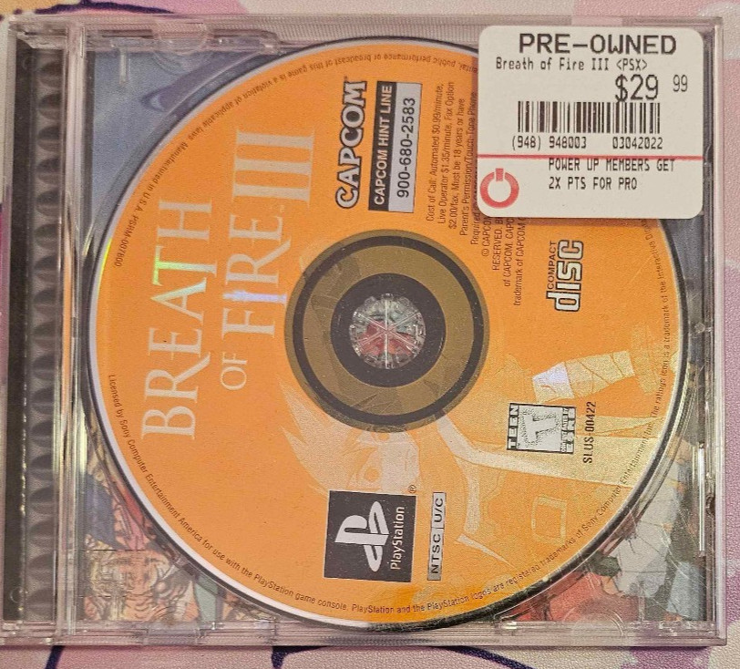 Breath of Fire III (PlayStation 1)[PS1] – Game and Case [NO MANUAL!]