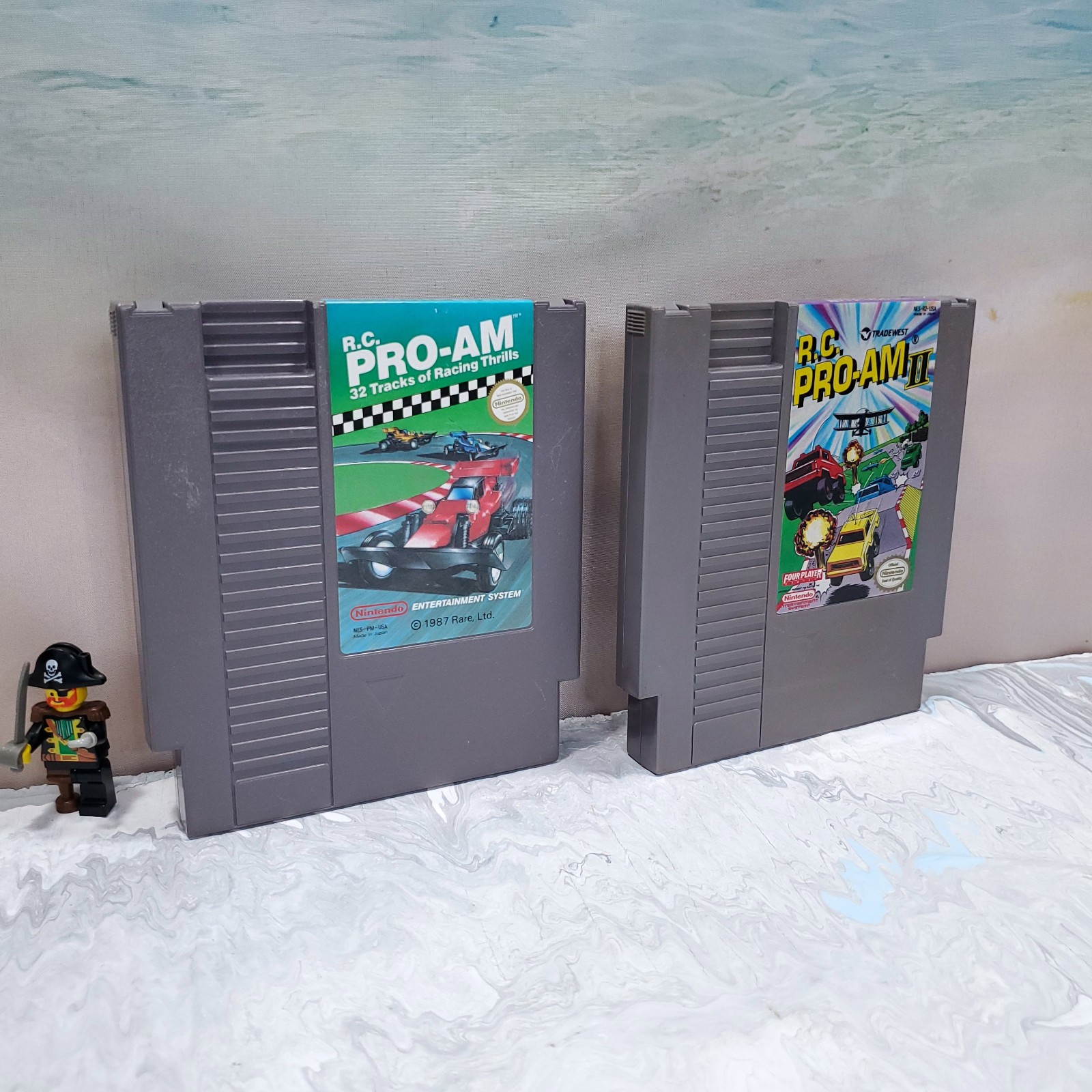 R C Pro Am 1 and 2 NES Cart Set Vintage Games for Nintendo Cleaned Tested Video