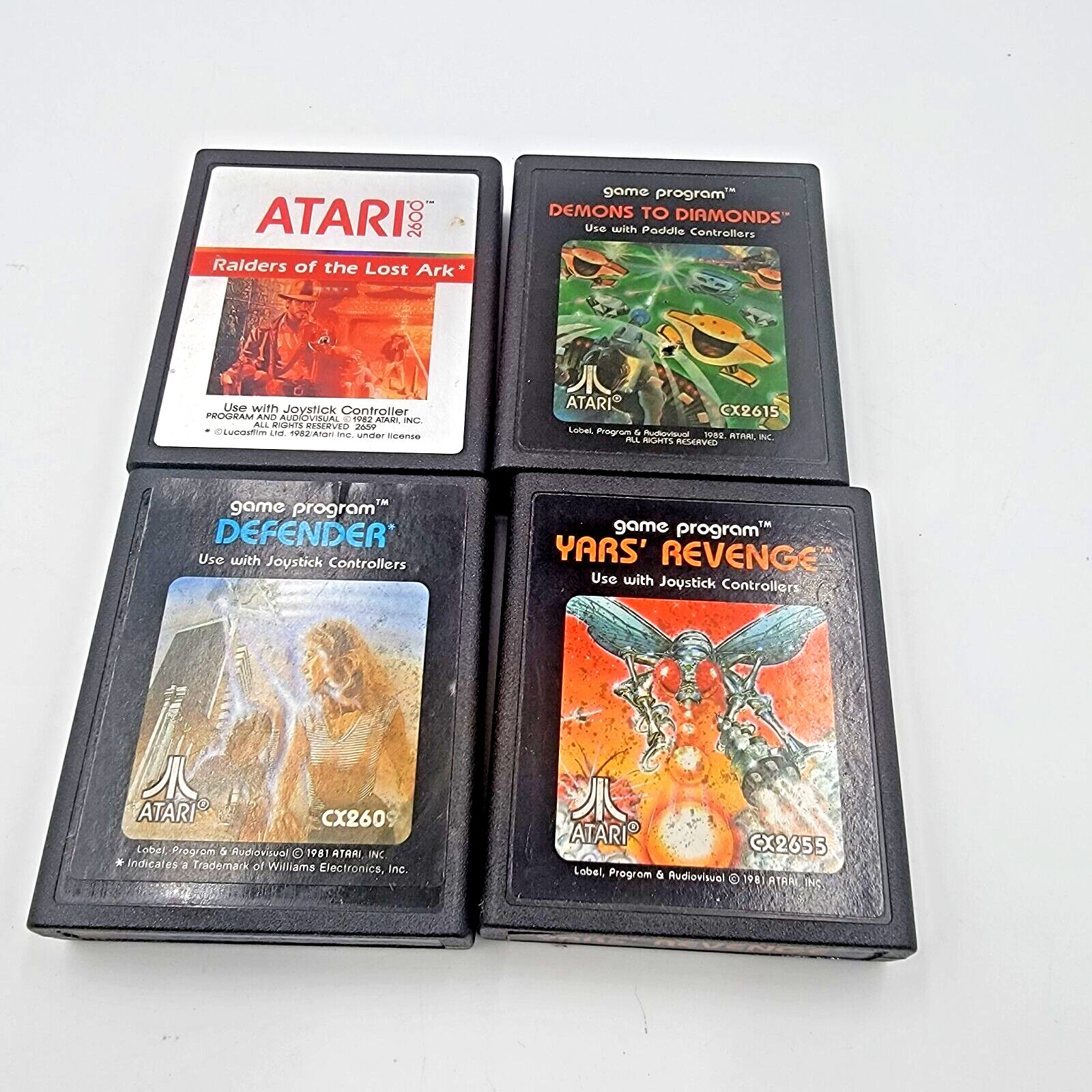 RAIDERS of the LOST ARK Yar’s Revenge DEFENDER Demons to DIamonds Atari 2600