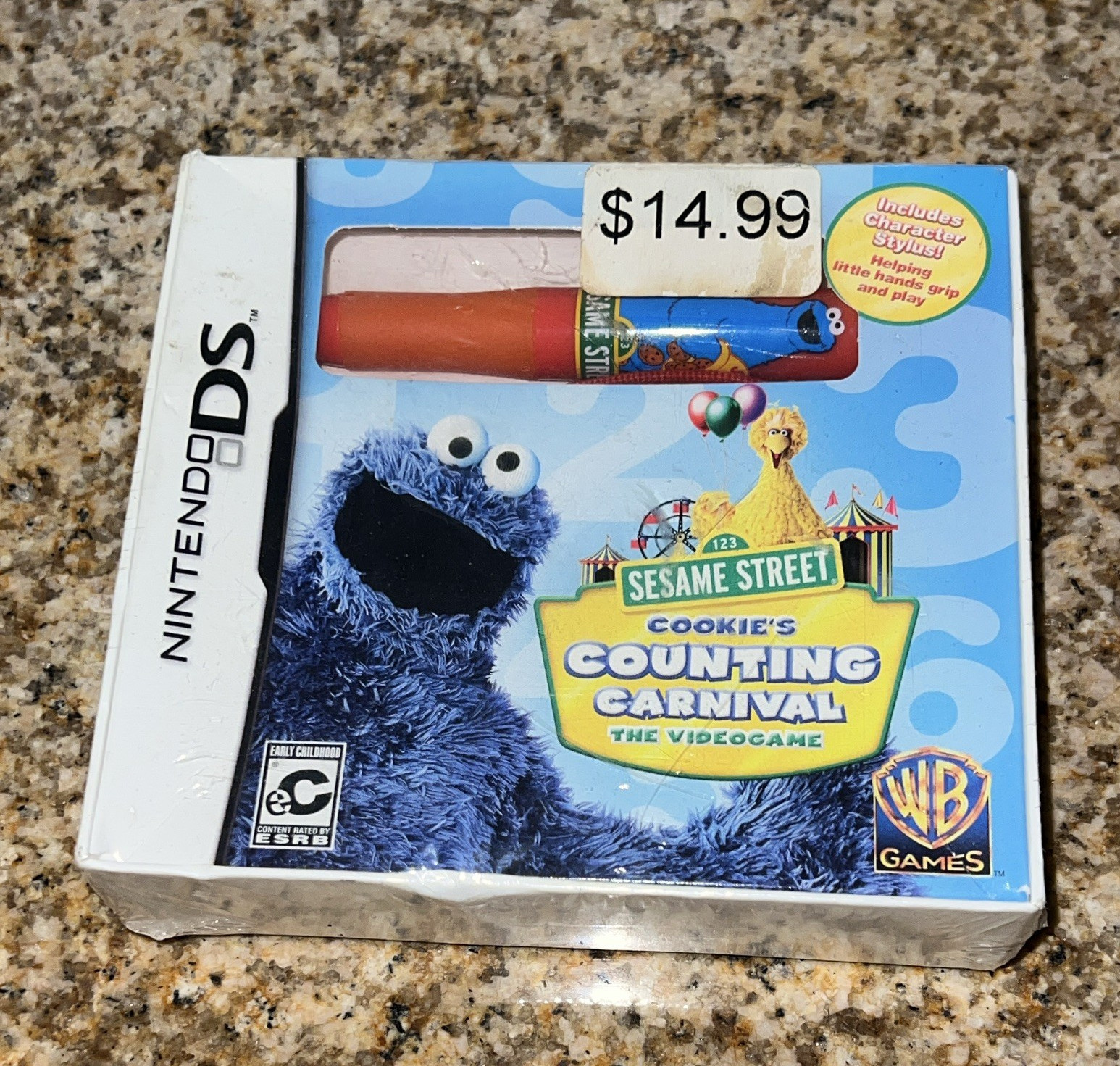 WB Games Sesame Street Cookie’s Counting Carnival Nintendo DS EC NTSC-U/C Stylus