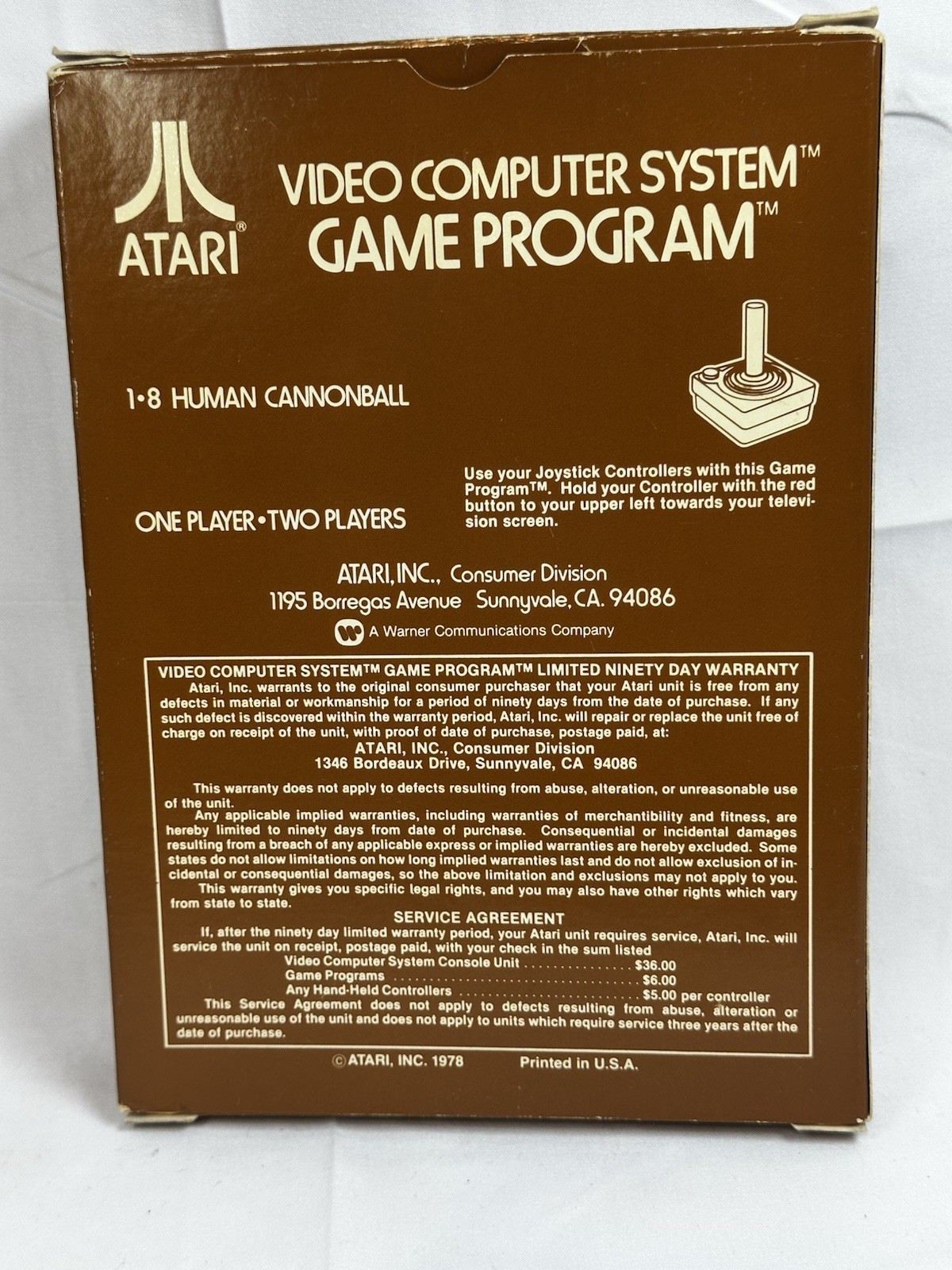 Atari 2600 Human Cannonball Game Cartridge 1978 Edition Complete