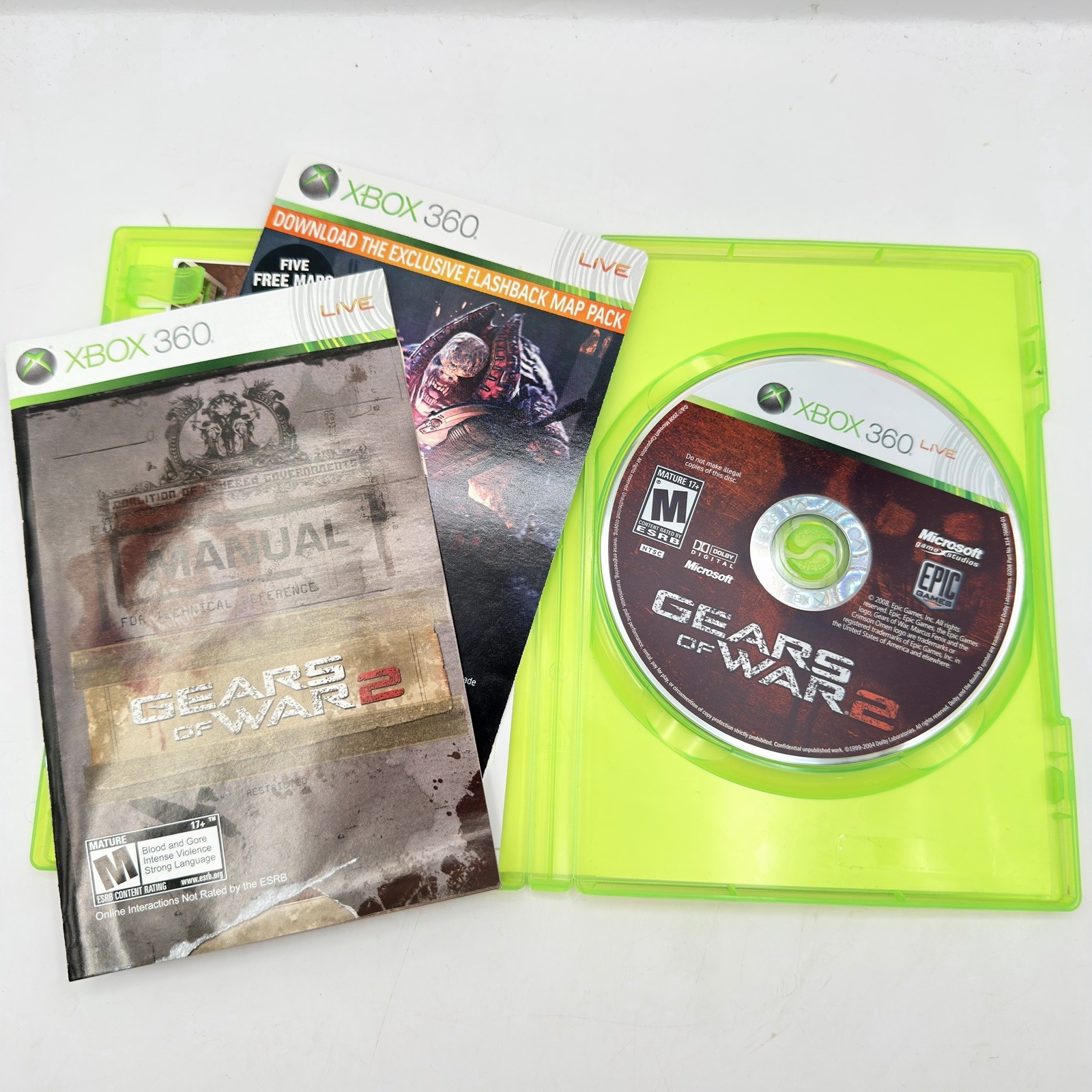 Xbox 360 Gears Of War 2 Battlefield BC2 Mass Effect 2 COD MW2 Lot Of 4 Games