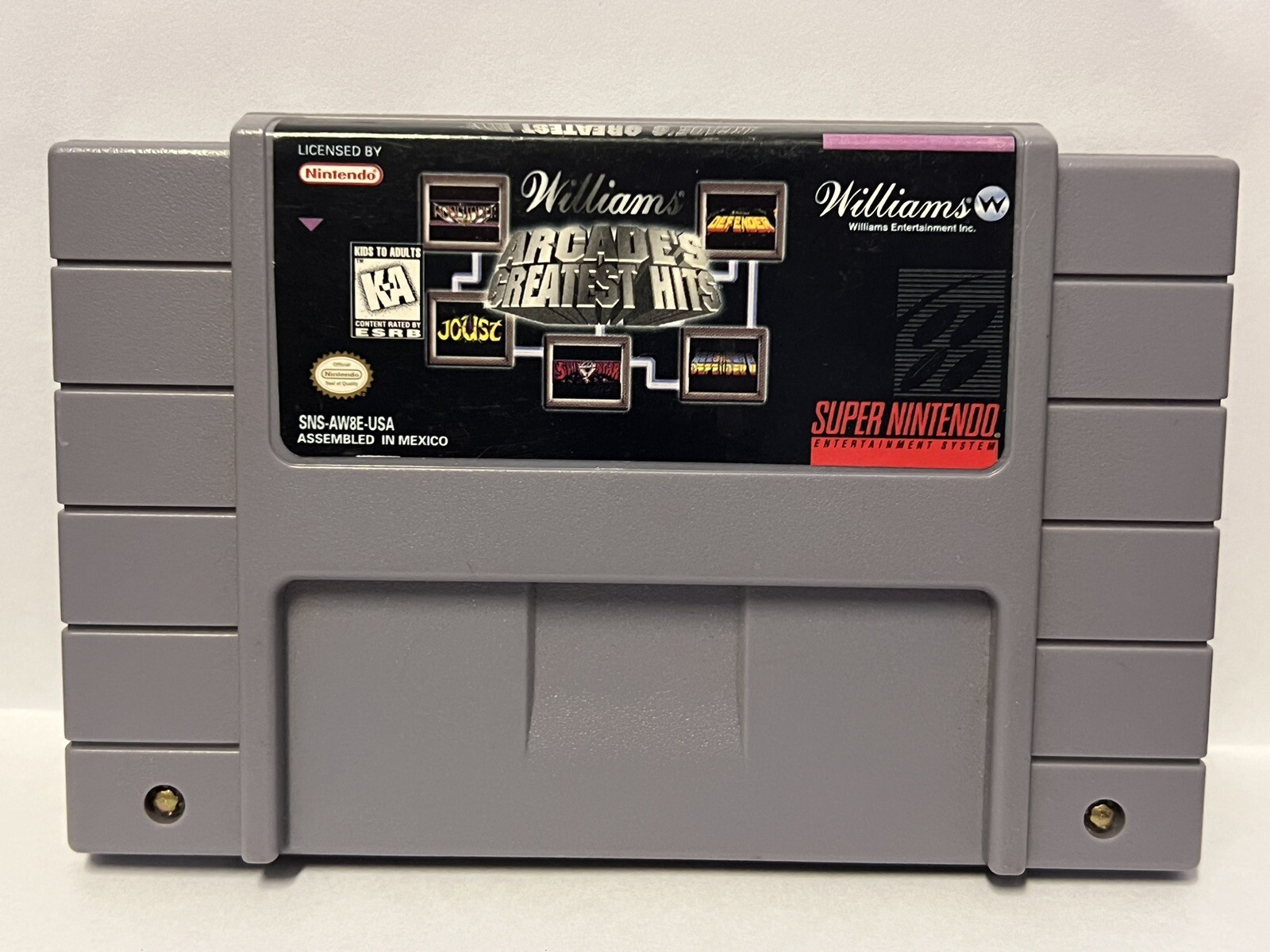 Super Nintendo Game Williams Arcade’s Greatest Hits Assembled in Mexico (1 Game)