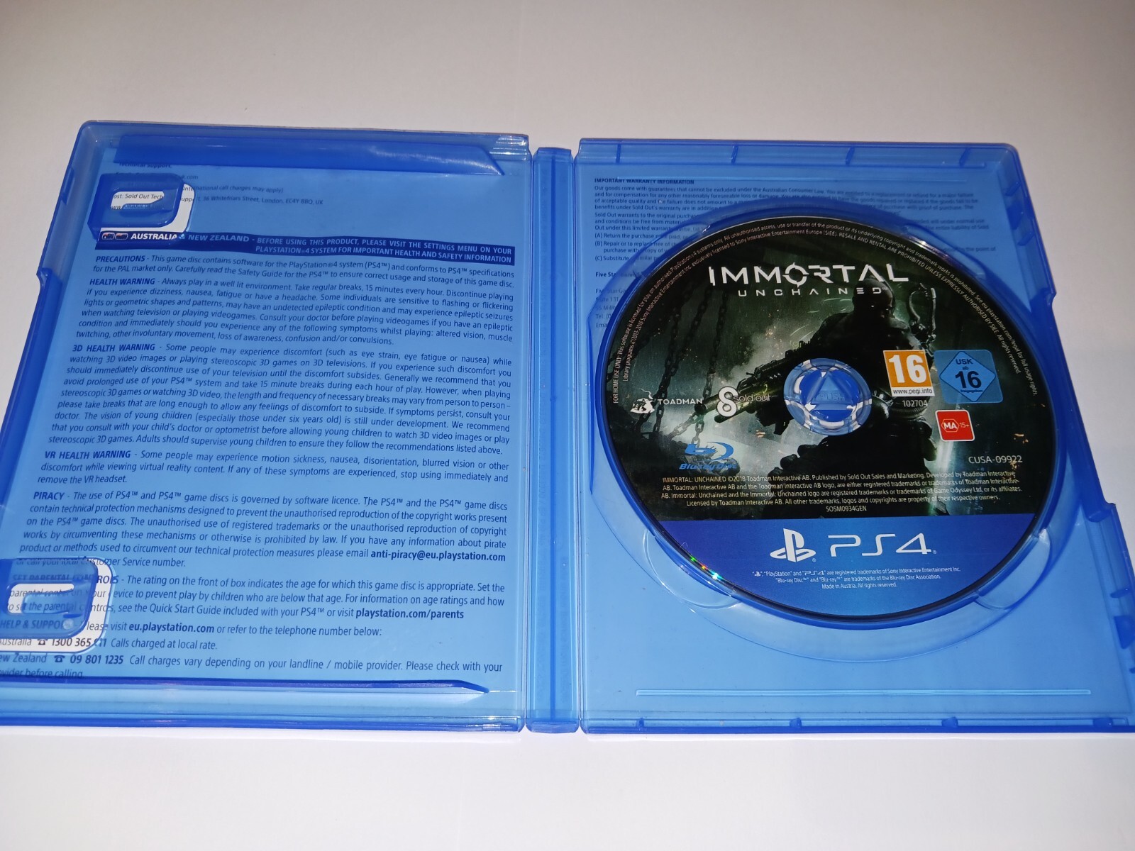 IMMORTAL UNCHAINED (SONY PS4 GAME , MA15+)