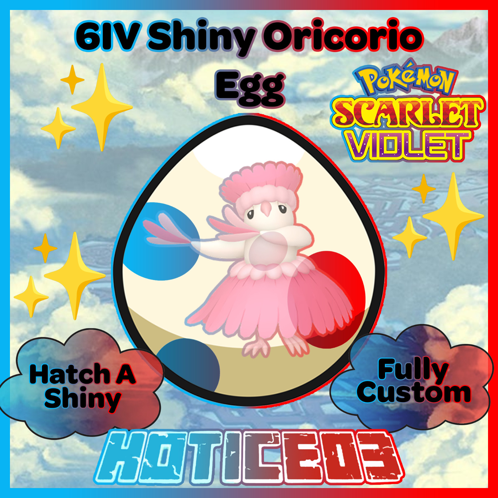 Oricorio Pau ✨ SHINY 6IV EGG ✨ Pokemon Scarlet & Violet ✨ TEAL MASK DLC ✨