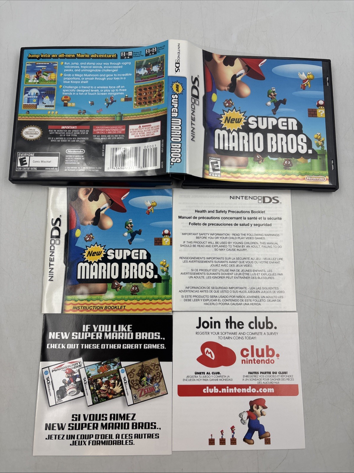 New Super Mario Bros Nintendo DS Case, Manual & Inserts Only NO GAME Authentic