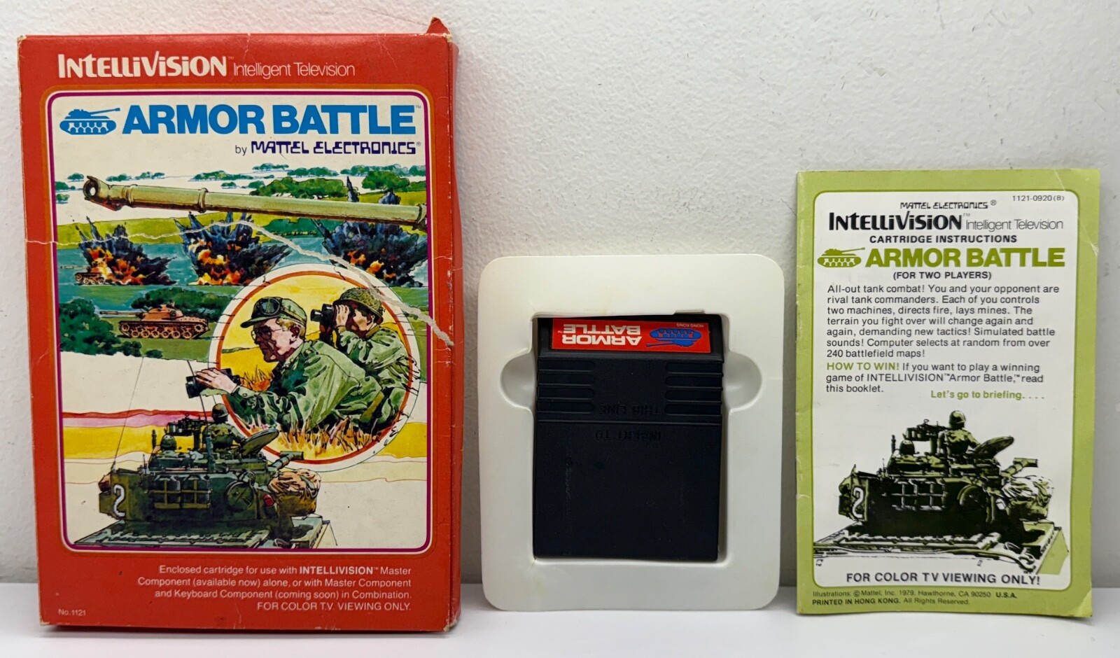 ARMOR BATTLE Intellivision 1979 Mattel Electronics Vintage CIB Manual Box READ